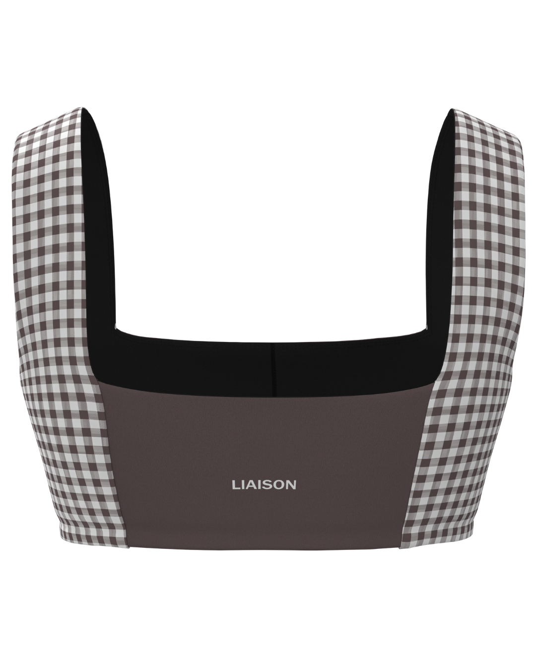 Luxe Square Neck Bra - Ash Brown & Gingham