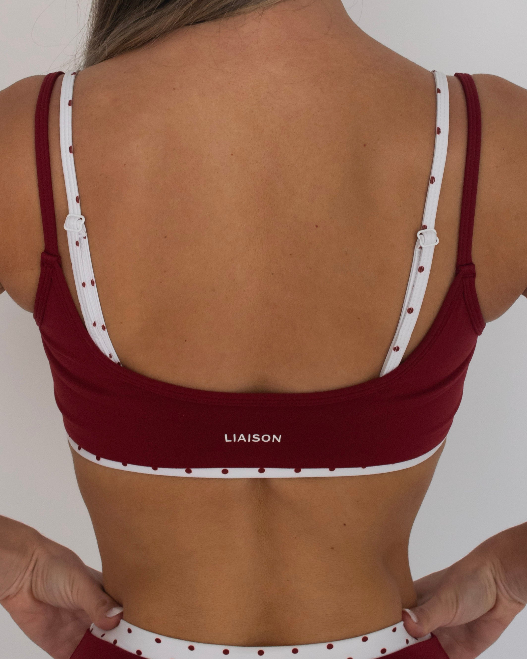 Double Layer Scoop Bra - Kiss & White Polka Dots