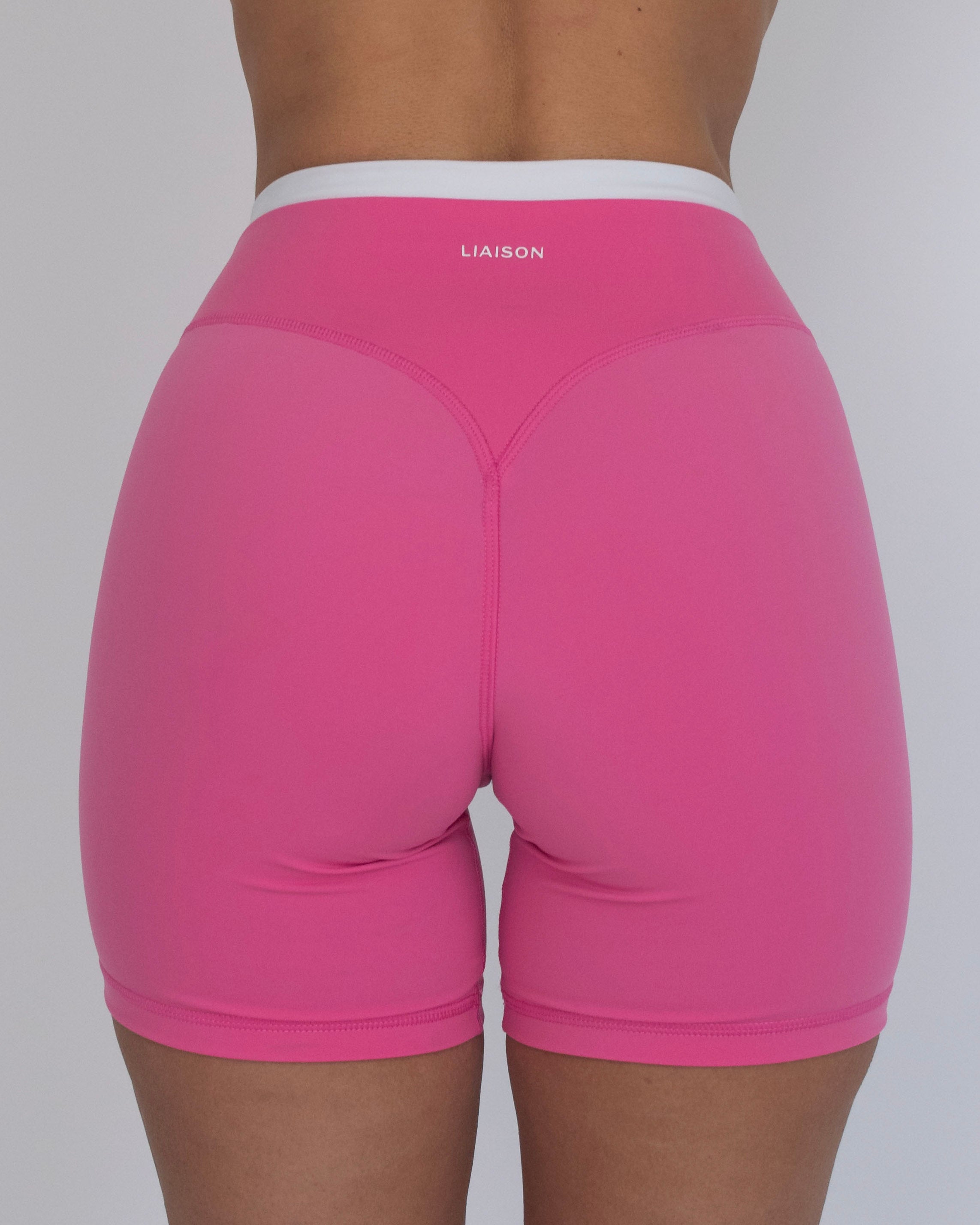 Layered Sculpt Short - Passion Pink & White