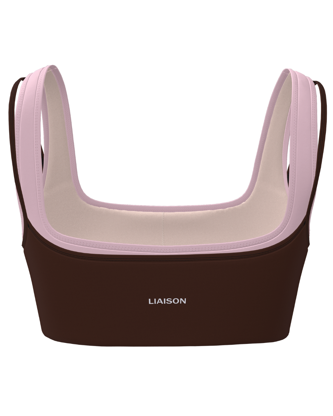 PRE-ORDER - Double Layer Core Bra - Mocha Brown & Soft Pink