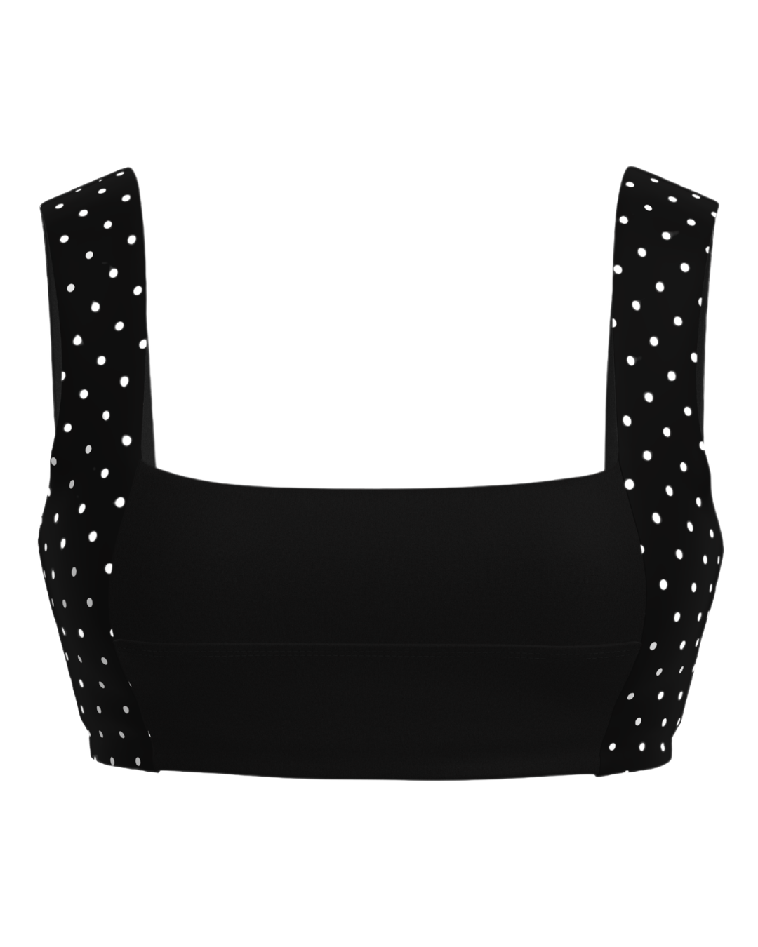 PRE-ORDER - Luxe Square Neck Bra - Black & White Polka Dots