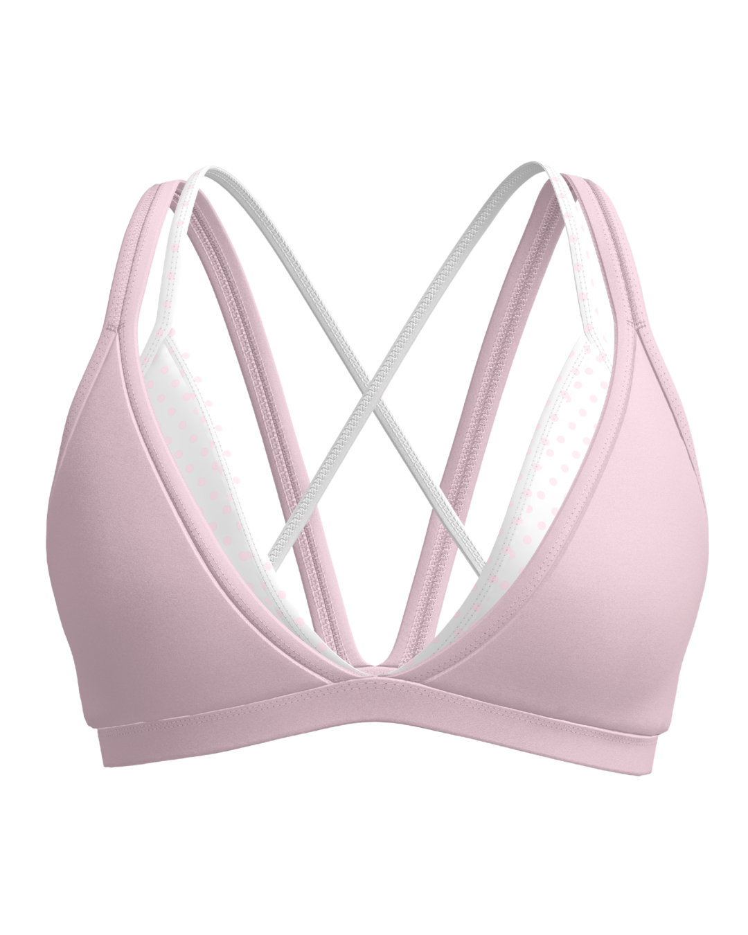 PRE-ORDER - Double Layer Pulse Bra - Soft Pink & White Polka Dots