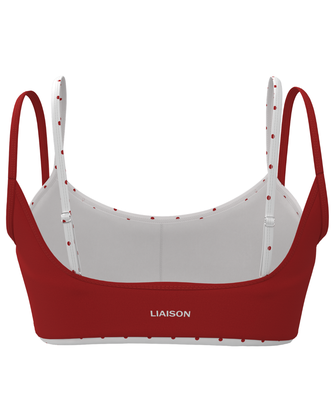 Double Layer Scoop Bra - Kiss & White Polka Dots