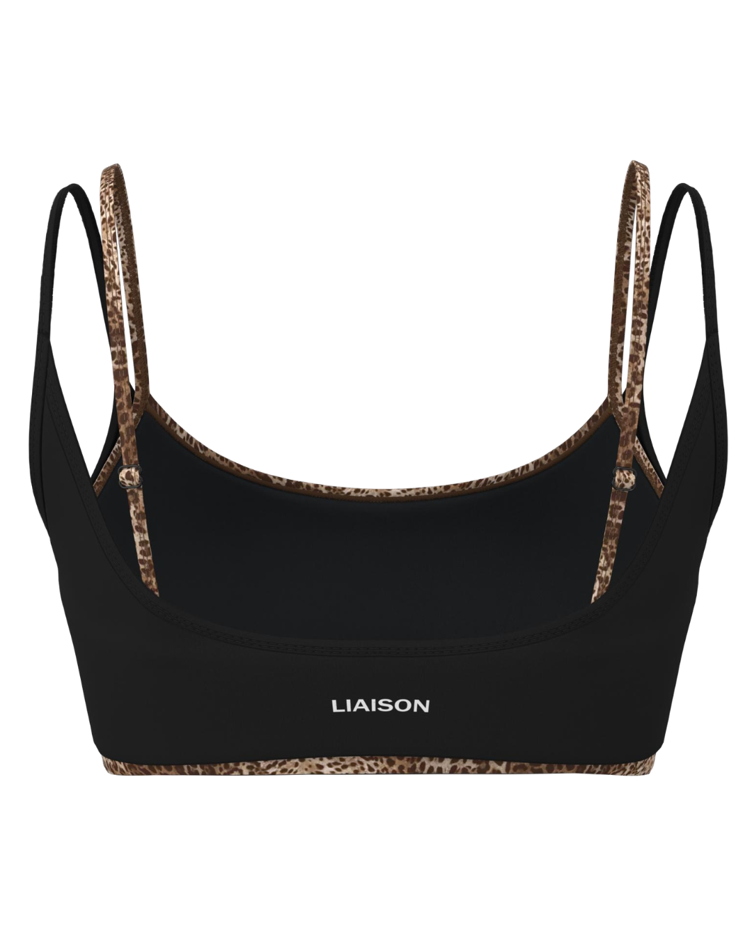 Double Layer Scoop Bra - Black & Wild Side