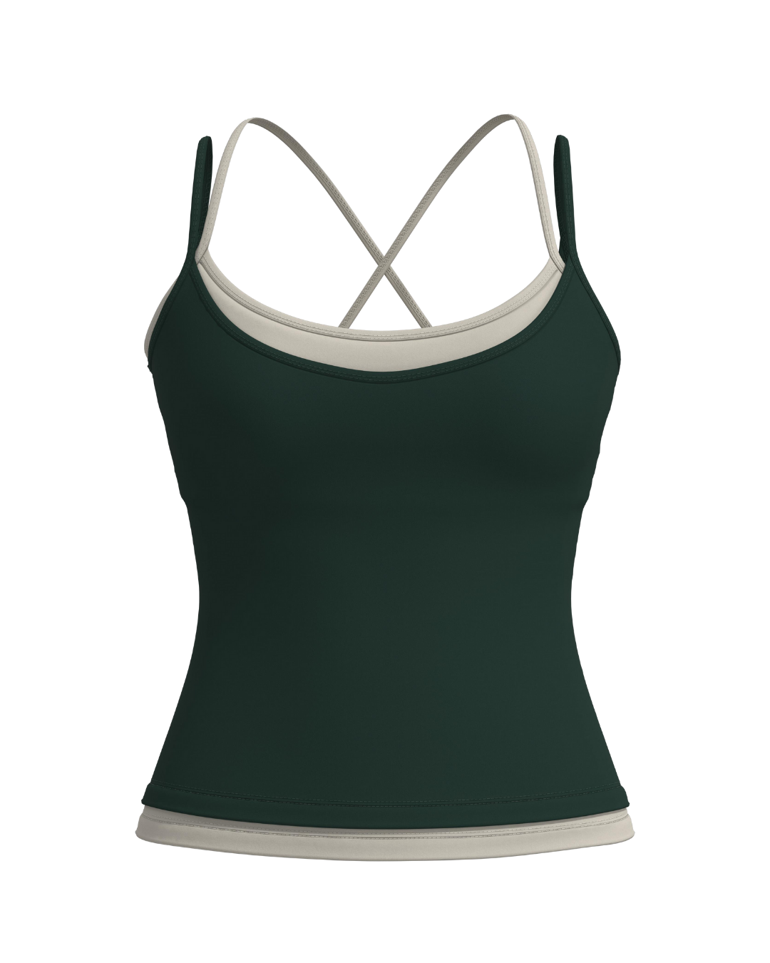 Layered Cross Back Tank - Pine & Sand