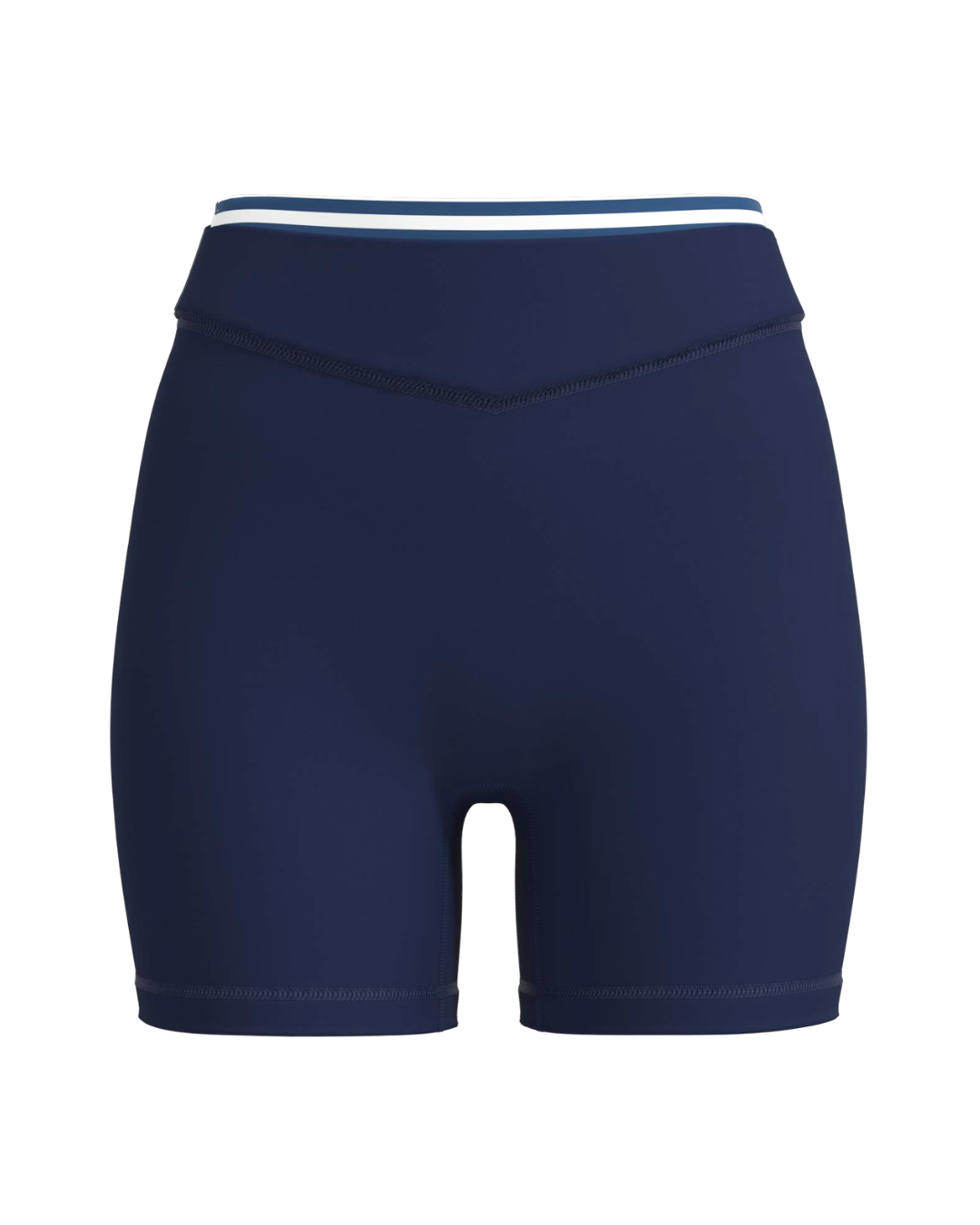 Layered Sculpt Short - Navy & Stripes