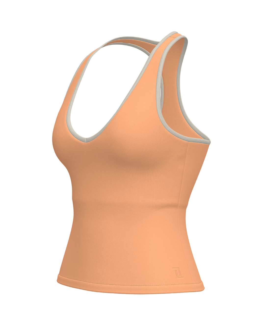 Sporty Racer Tank - Apricot & Sand
