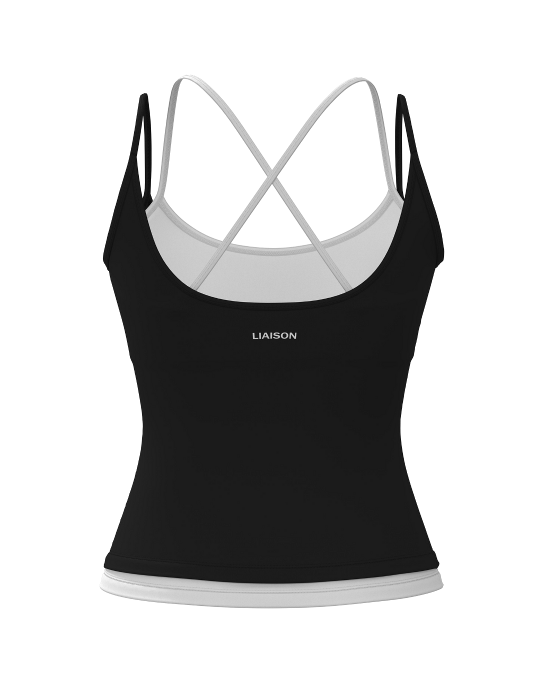 Layered Cross Back Tank - Black & White
