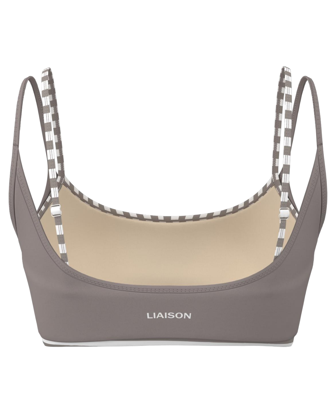 Double Layer Scoop Bra - Truffle & Stripes