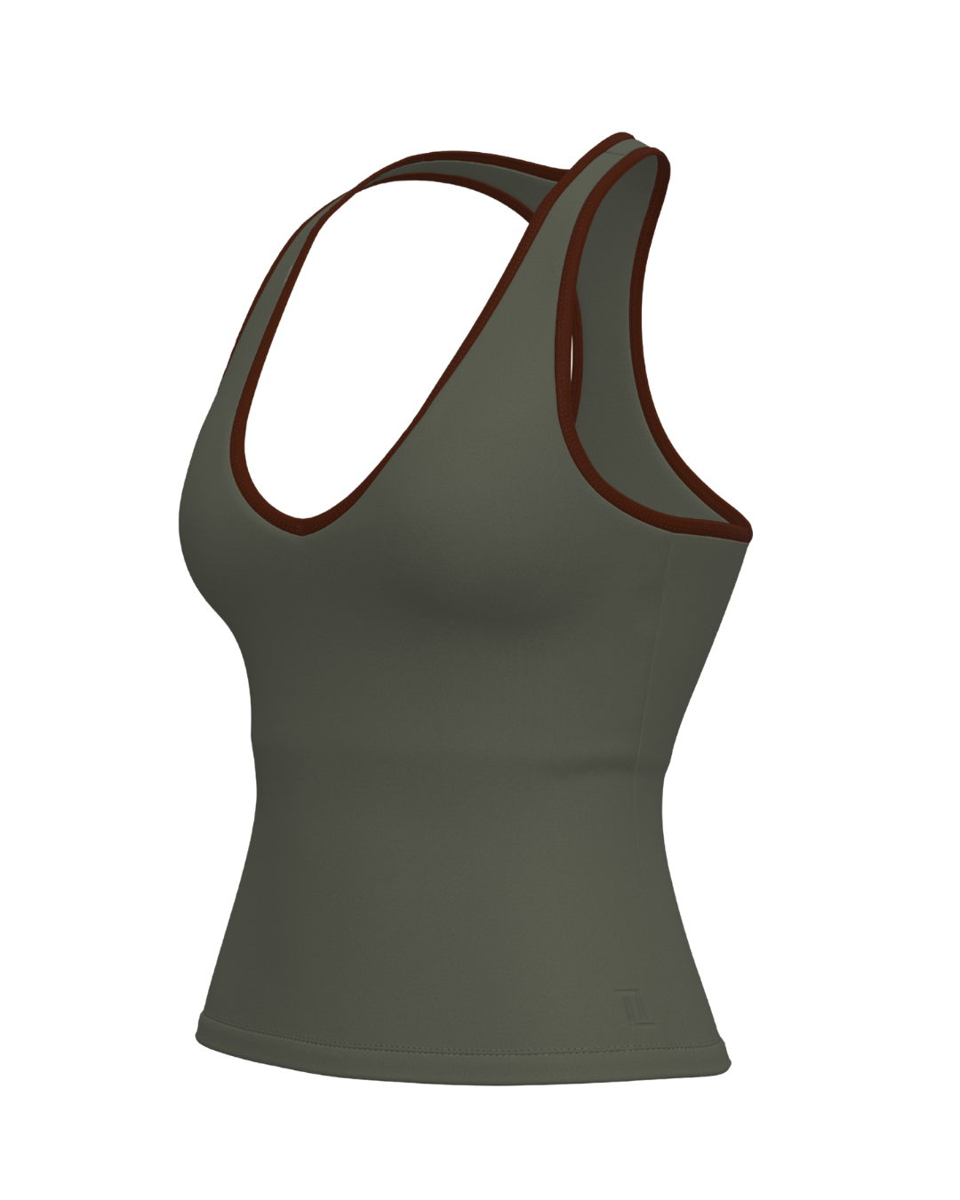 Sporty Racer Tank - Palm & Mocha Brown