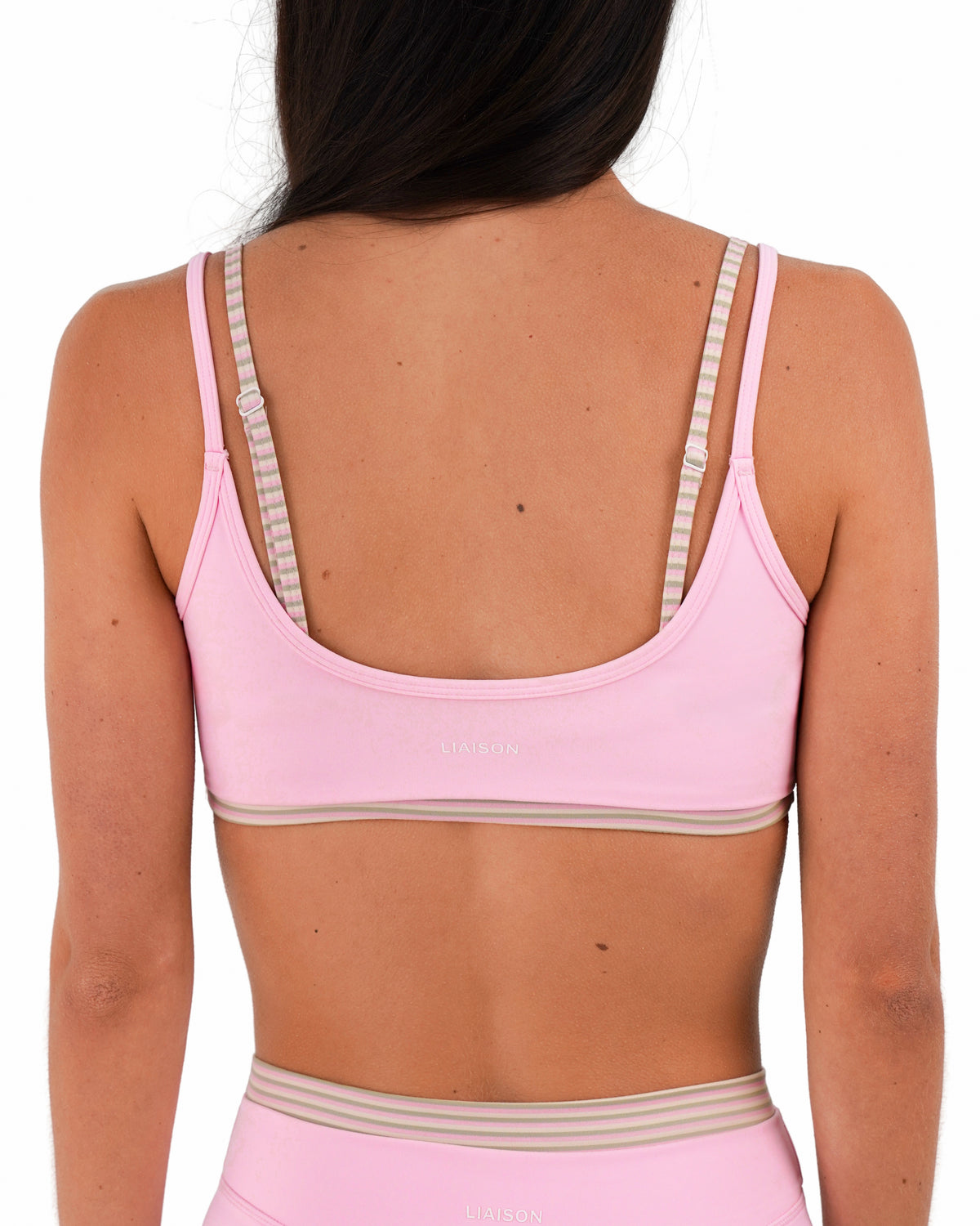 Double Layer Scoop Bra - Soft Pink & Desert Stripes