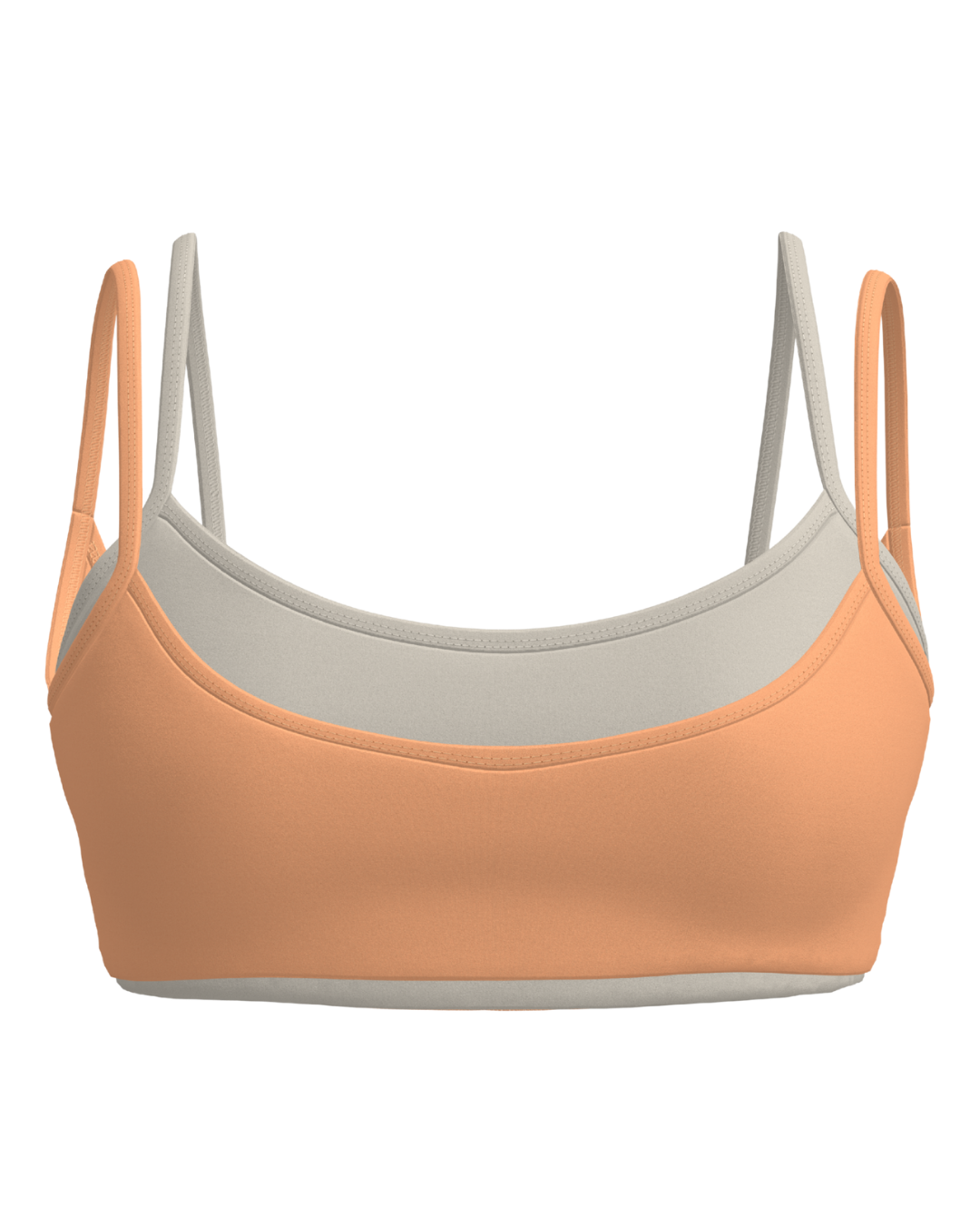 Double Layer Scoop Bra - Apricot & Sand