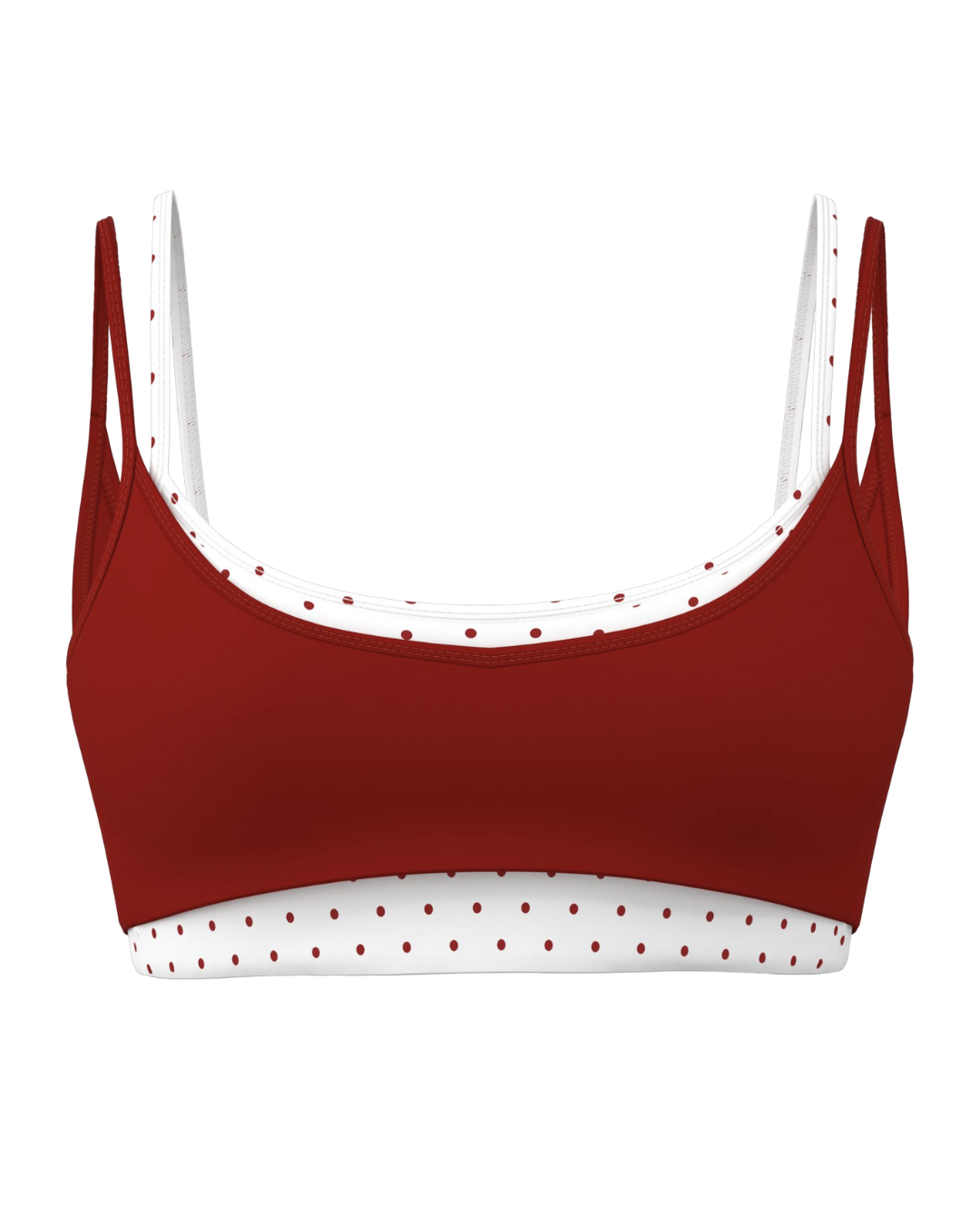PRE-ORDER - Double Layer Scoop Bra - Kiss & White Polka Dots