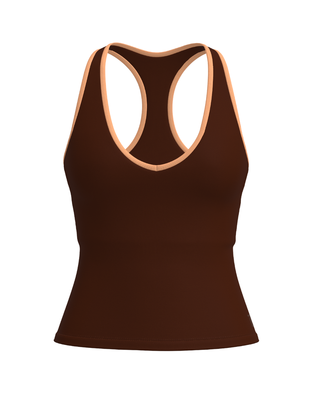 Sporty Racer Tank - Mocha Brown & Apricot