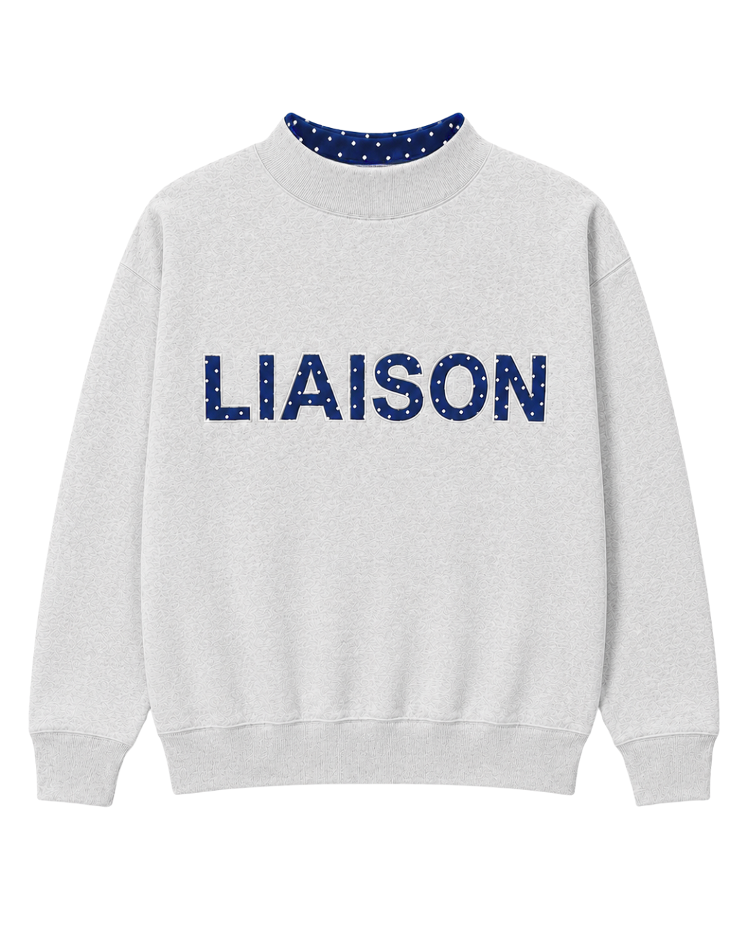 PRE ORDER - PRE- ORDER - PRE ORDER - Layered Mock Neck - Navy & White Polka Dots