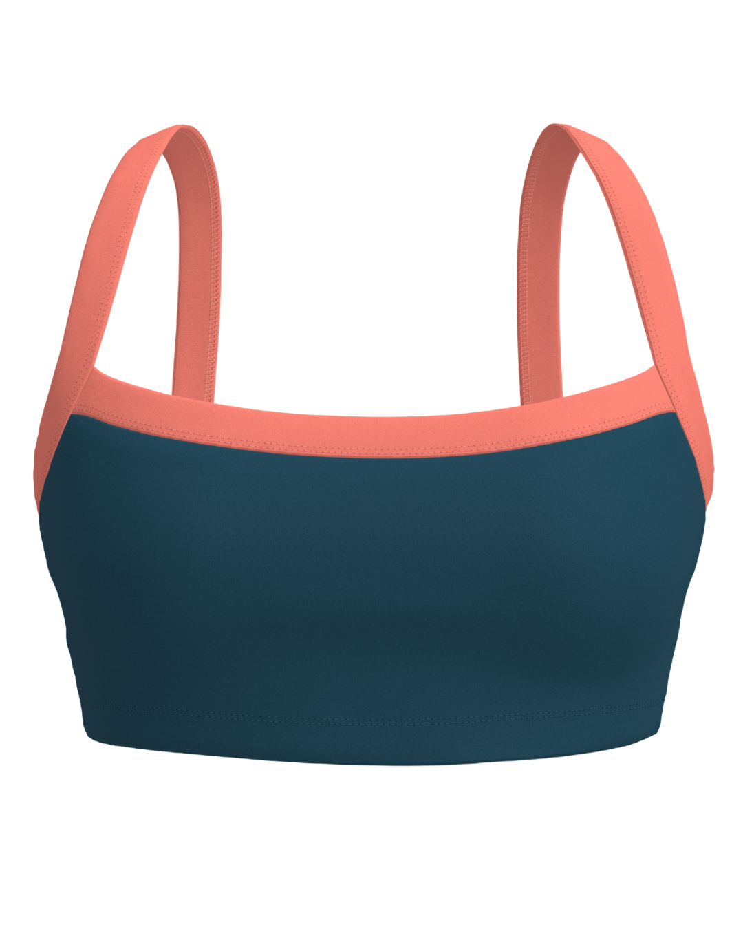 Basic Contrast Bra - Deep Teal & Guava