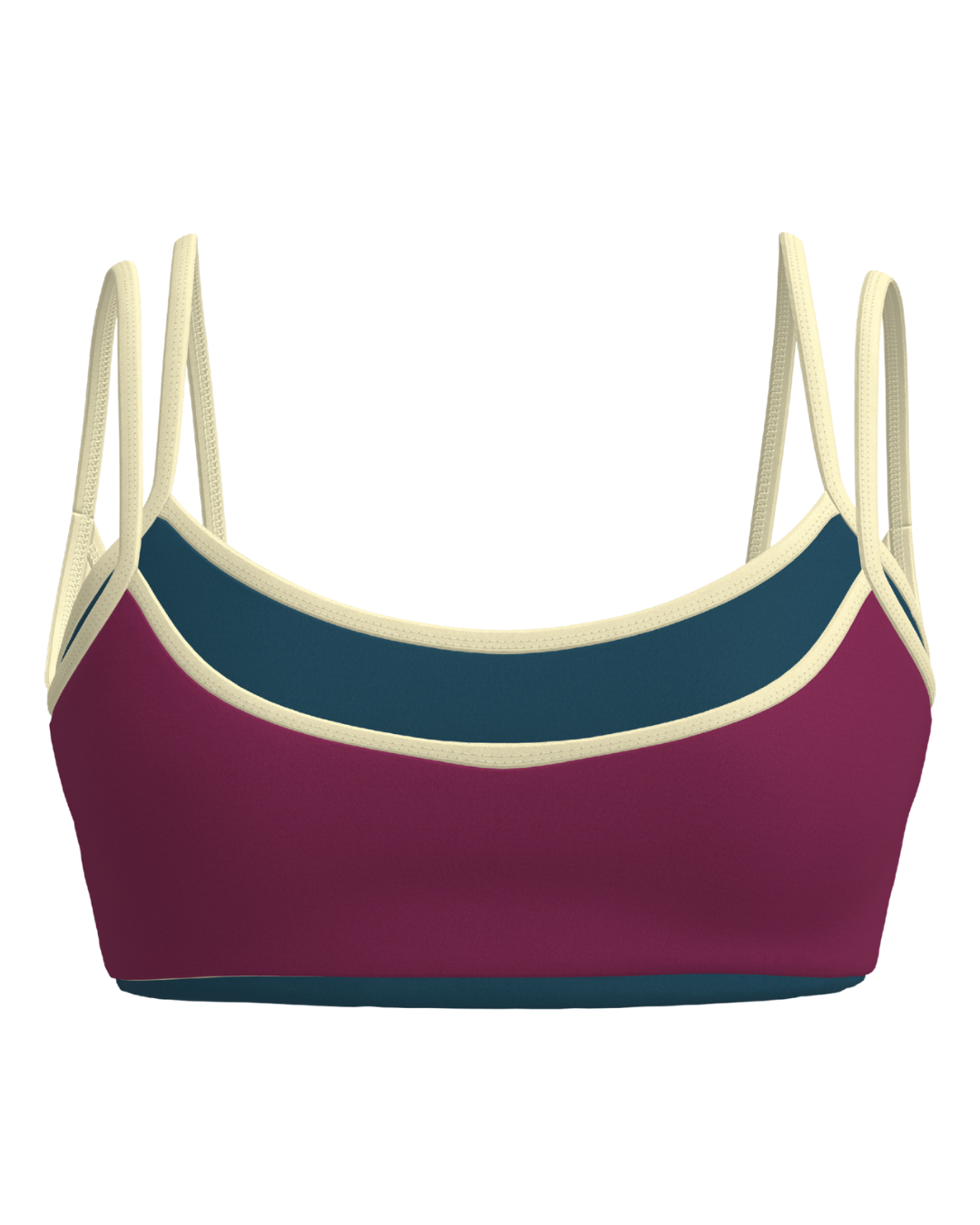 Multi-Color Double Layer Scoop Bra - Aftersun
