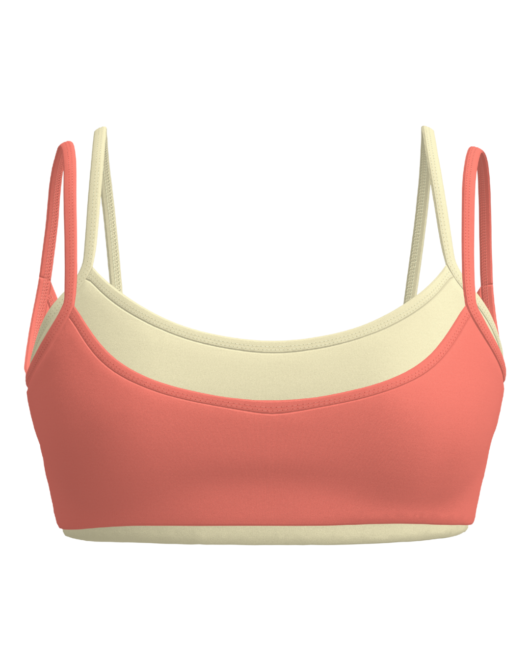 Double Layer Scoop Bra - Guava & Daylight