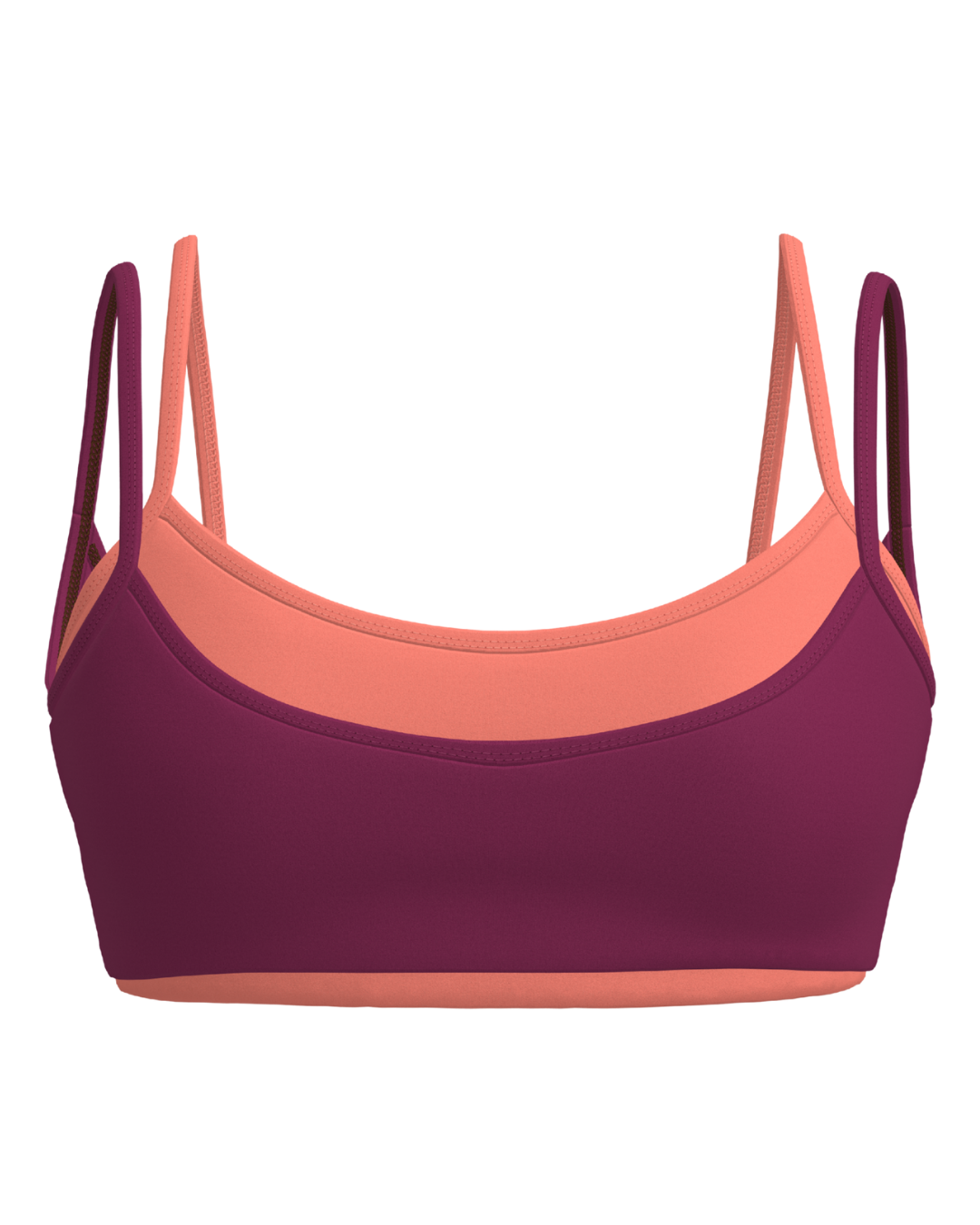 Double Layer Scoop Bra - Berry & Guava