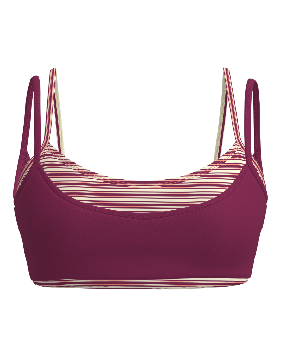 Double Layer Scoop Bra - Berry & Aftersun Stripes