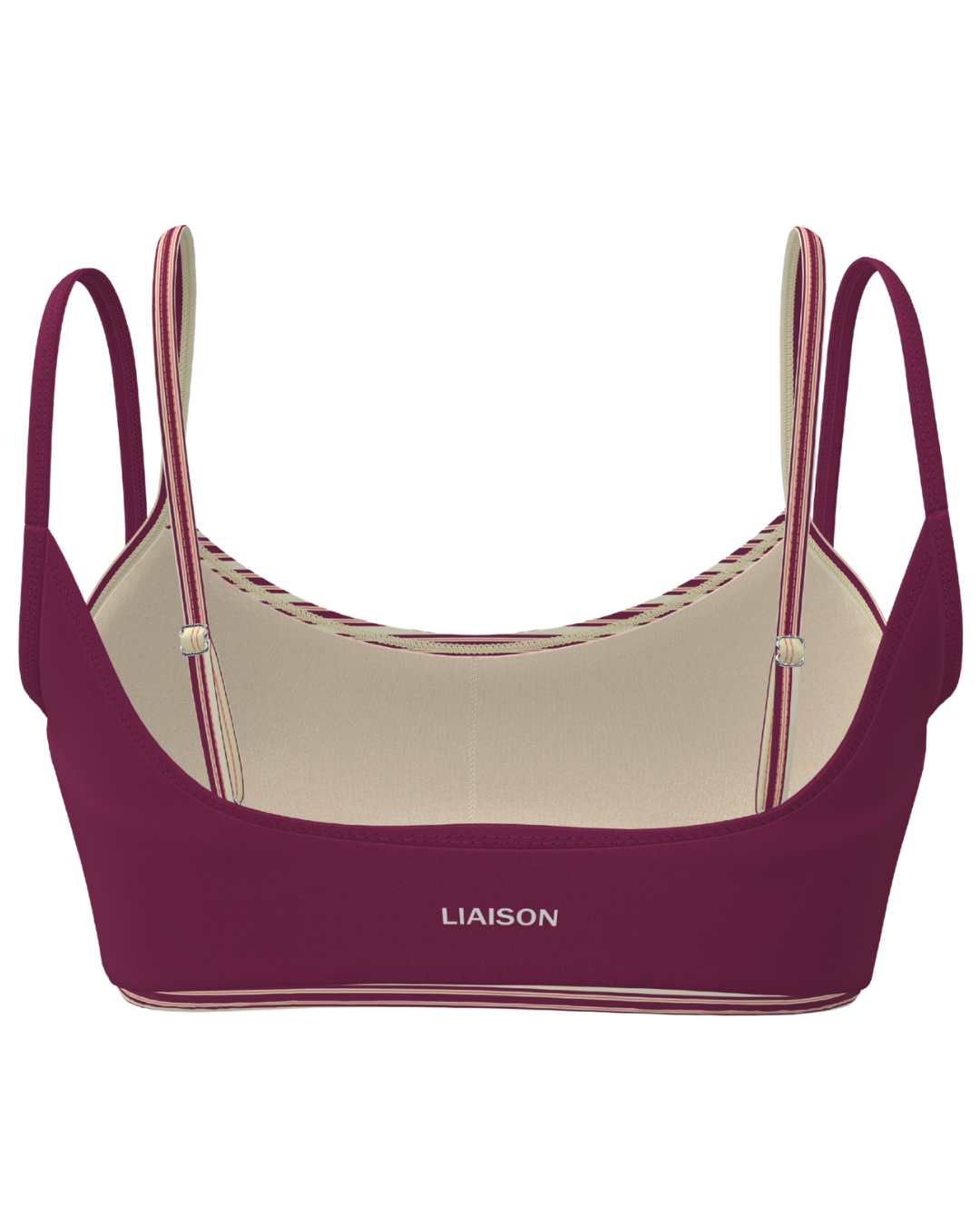 Double Layer Scoop Bra - Berry & Aftersun Stripes