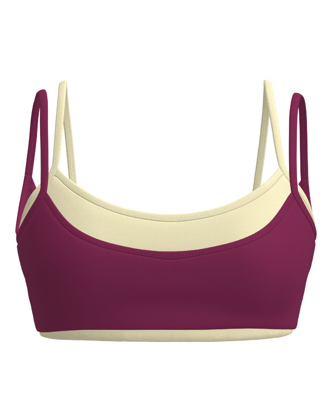 Double Layer Scoop Bra - Berry & Daylight