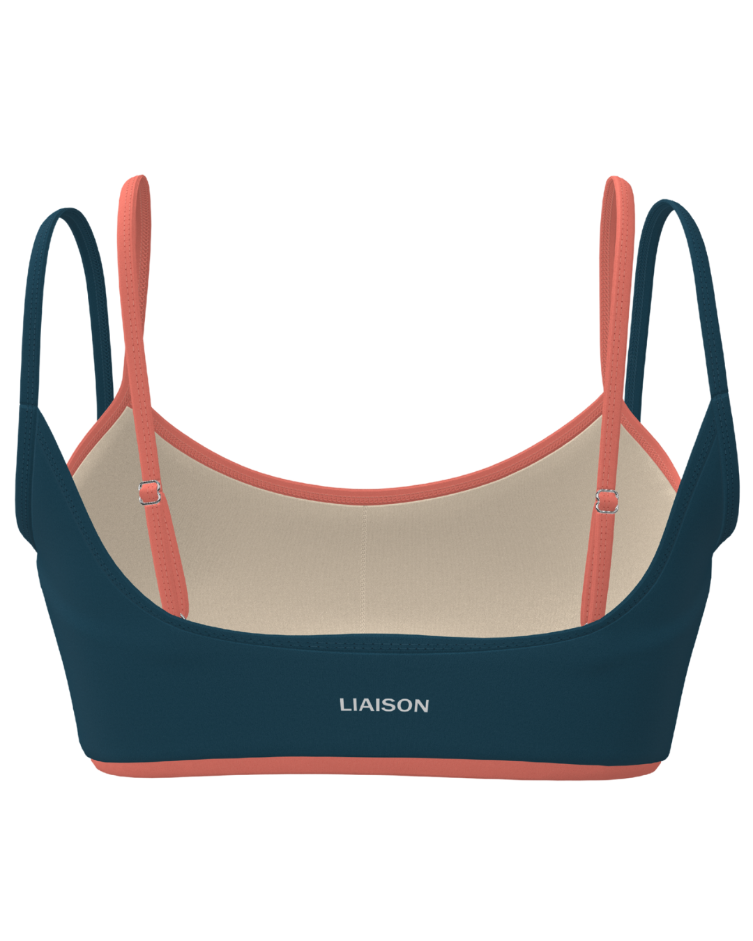 Double Layer Scoop Bra - Deep Teal & Guava