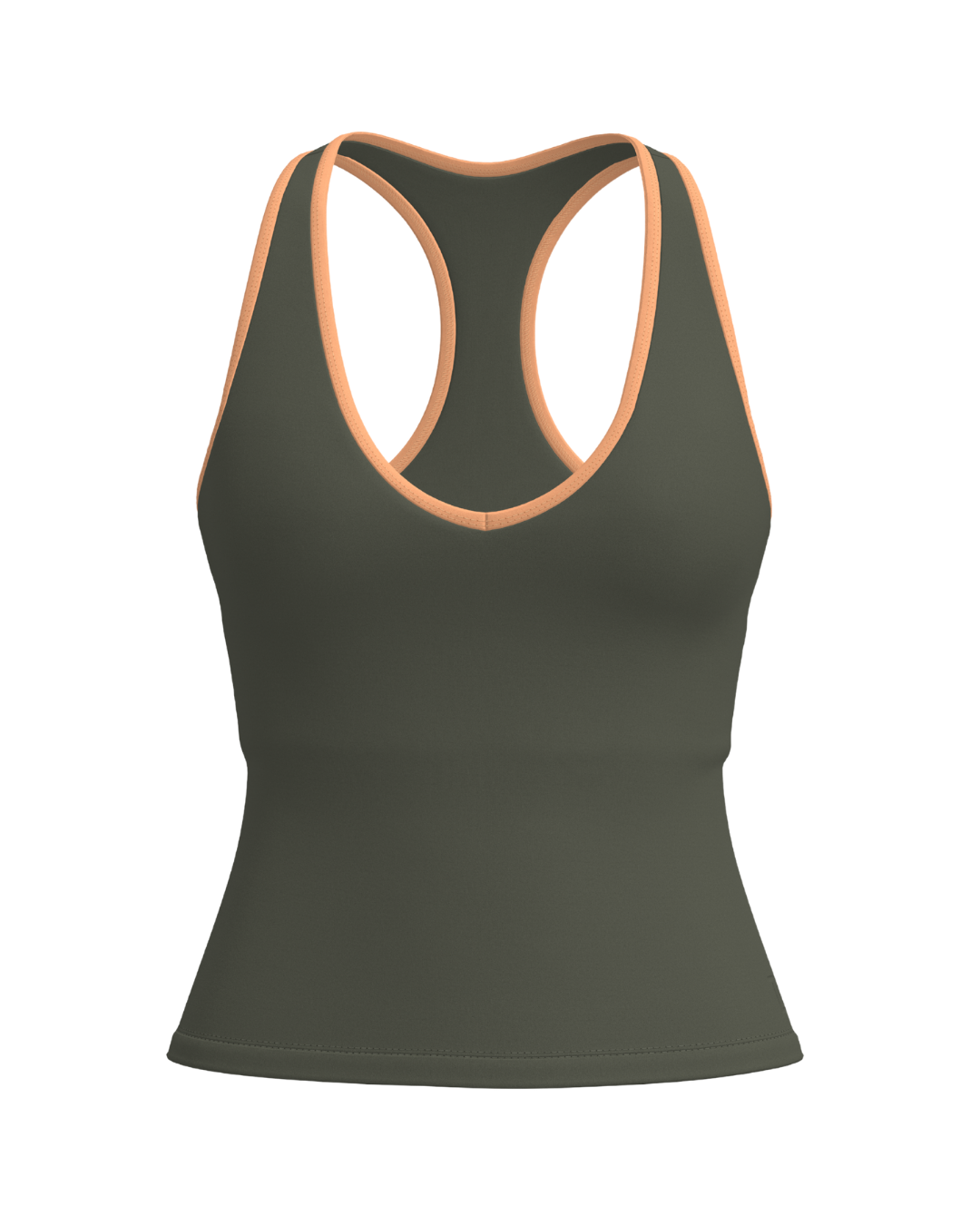 Sporty Racer Tank - Palm & Apricot