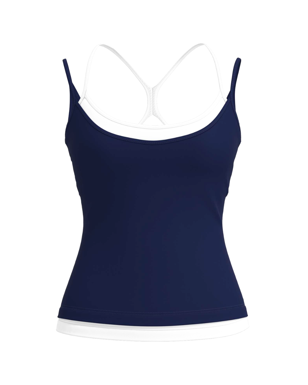 Double Layer Sporty Tank - Navy & White