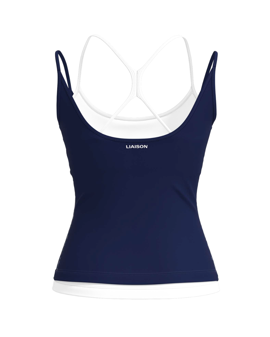 Double Layer Sporty Tank - Navy & White