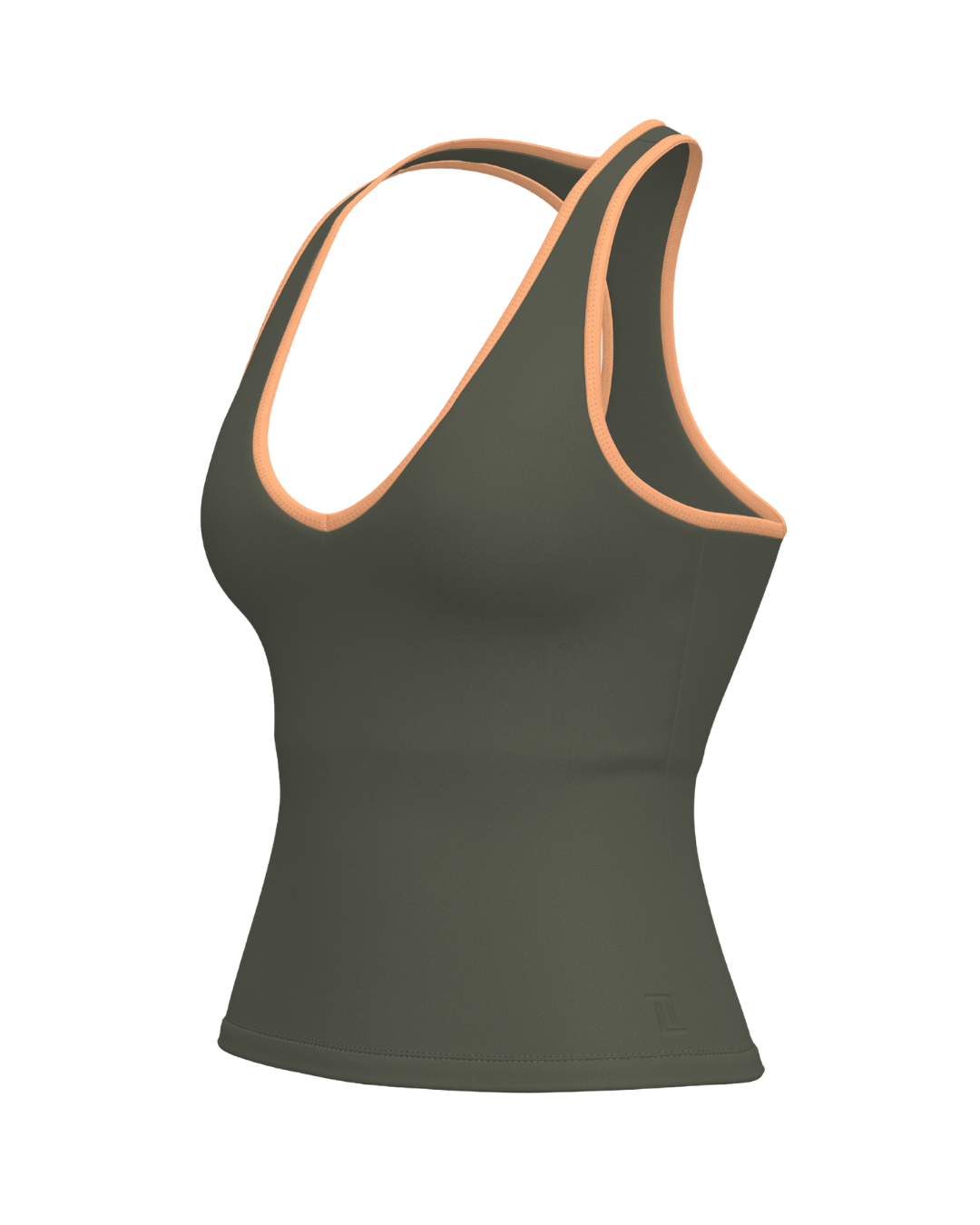 Sporty Racer Tank - Palm & Apricot