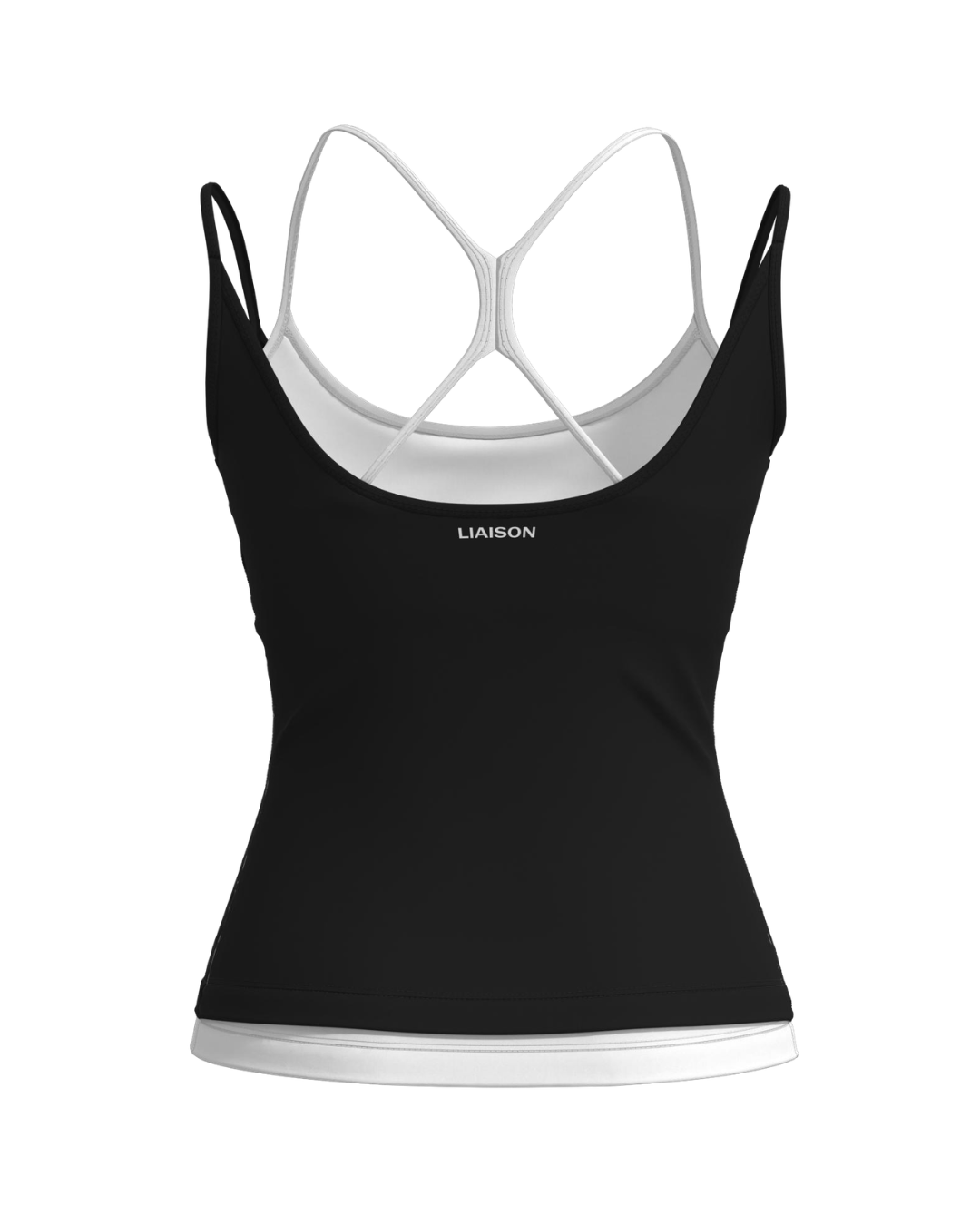 Double Layer Sporty Tank - Black & White