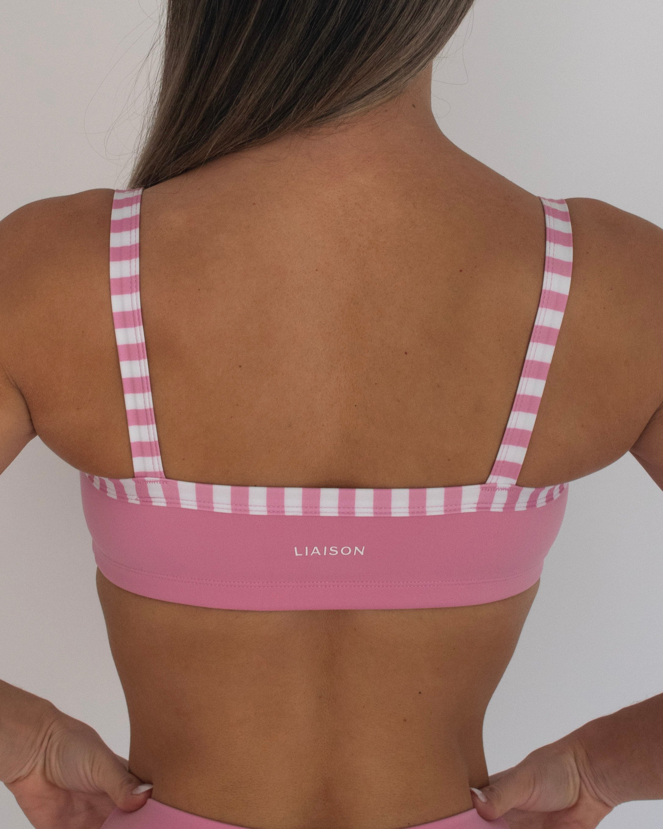 Basic Contrast Bra - Petal Pink & Stripes