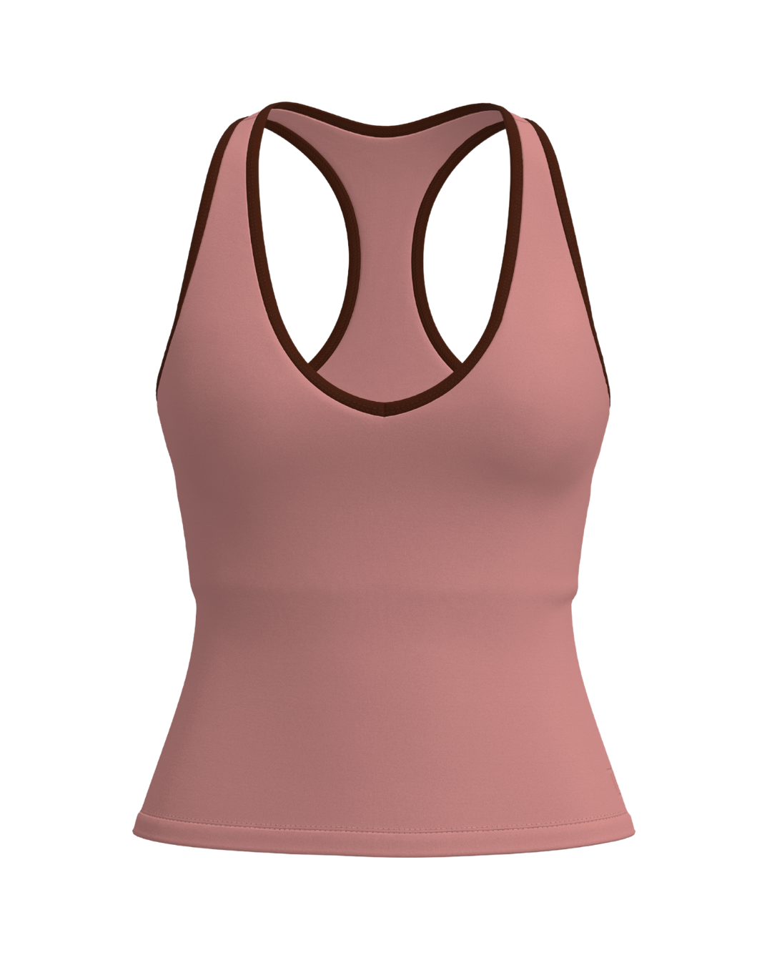 Sporty Racer Tank - Blush & Mocha Brown