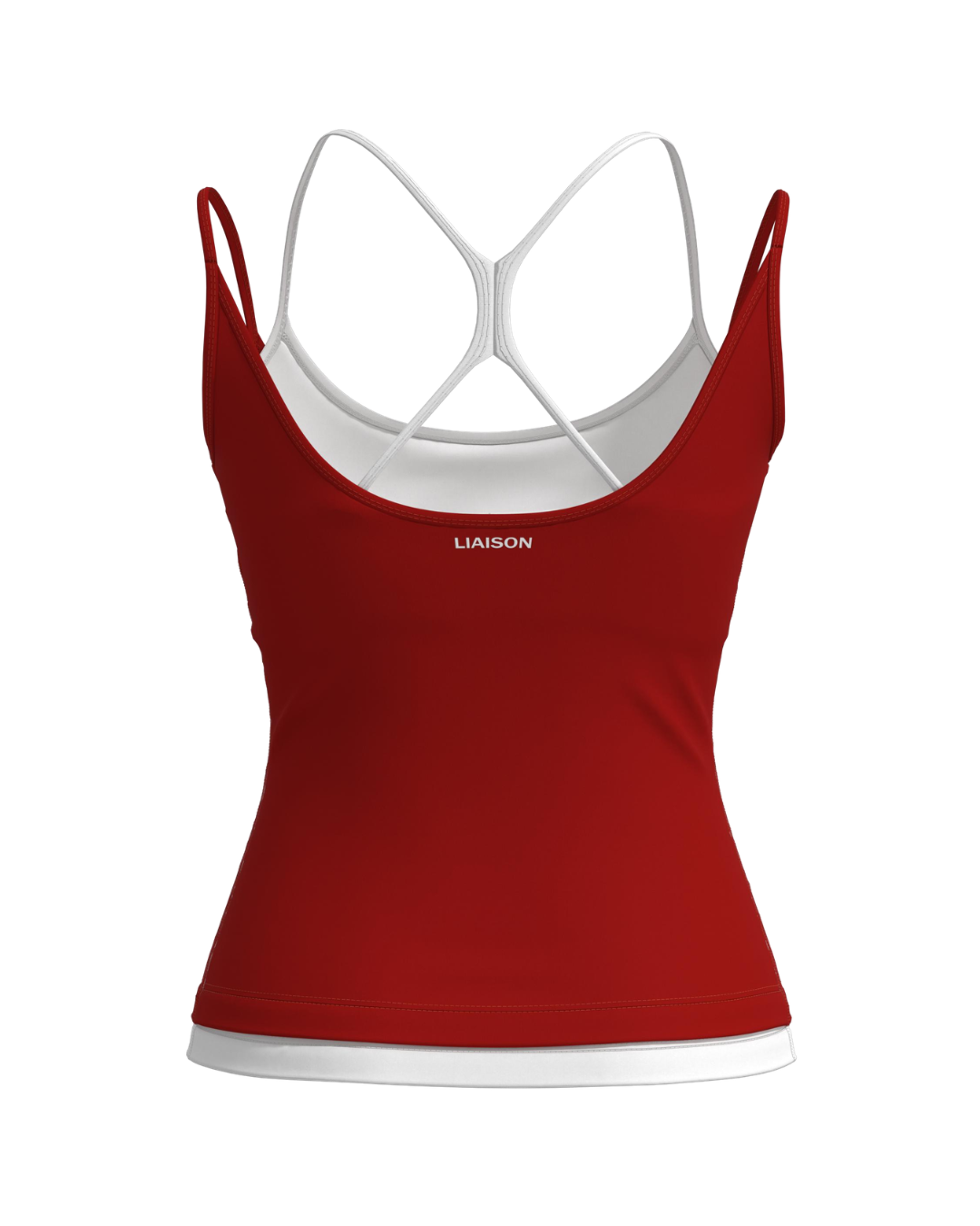 Double Layer Sporty Tank - Kiss & White