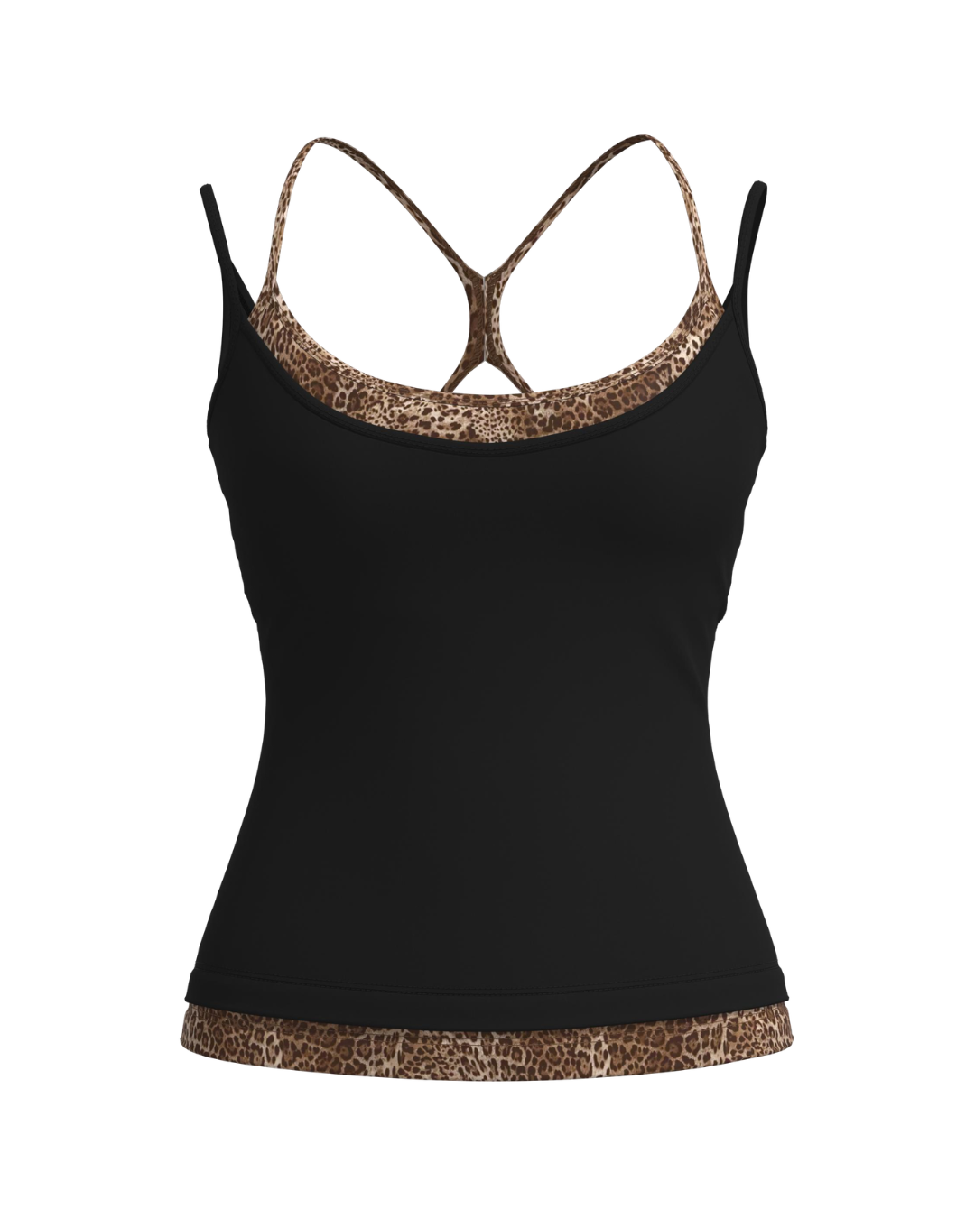 Double Layer Sporty Tank - Black & Wild Side