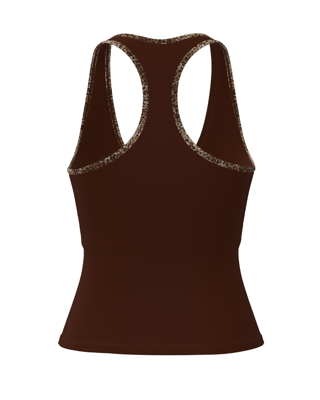 Sporty Racer Tank - Mocha Brown & Wild Side