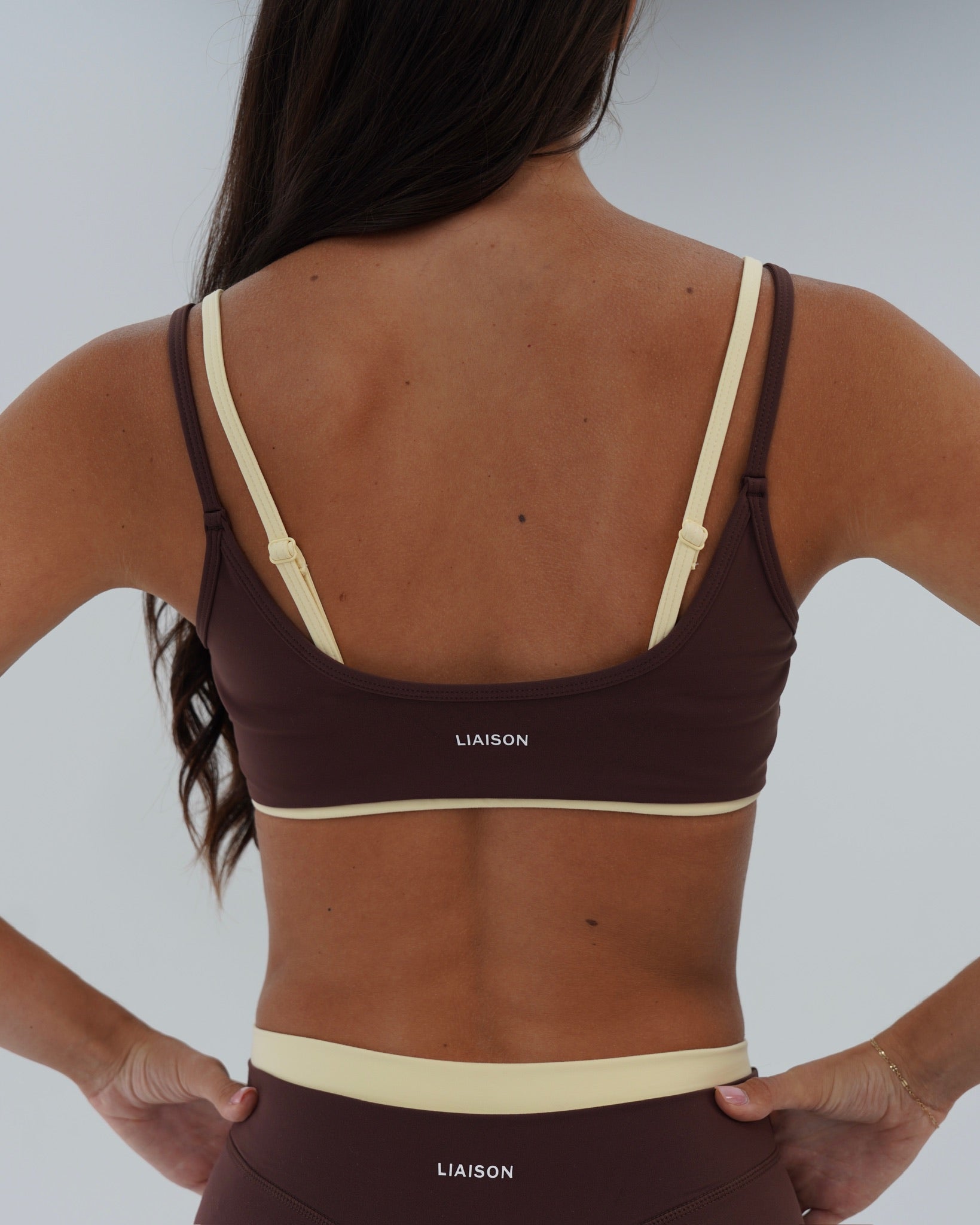Double Layer Scoop Bra - Mocha Brown & Daylight