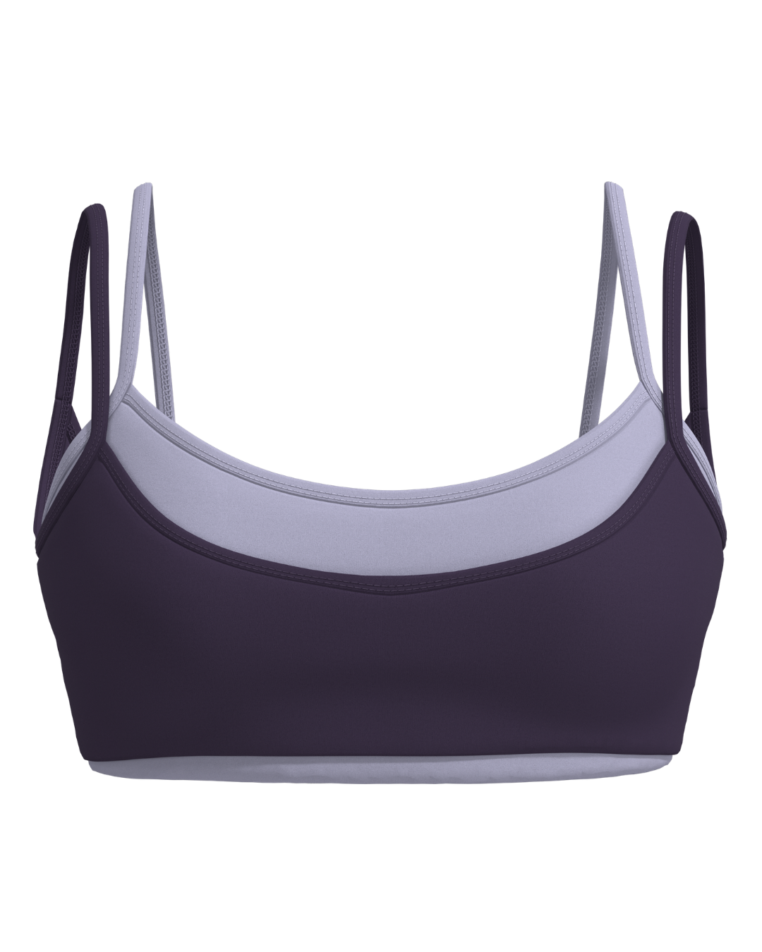 Double Layer Scoop Bra - Plum & Lilac
