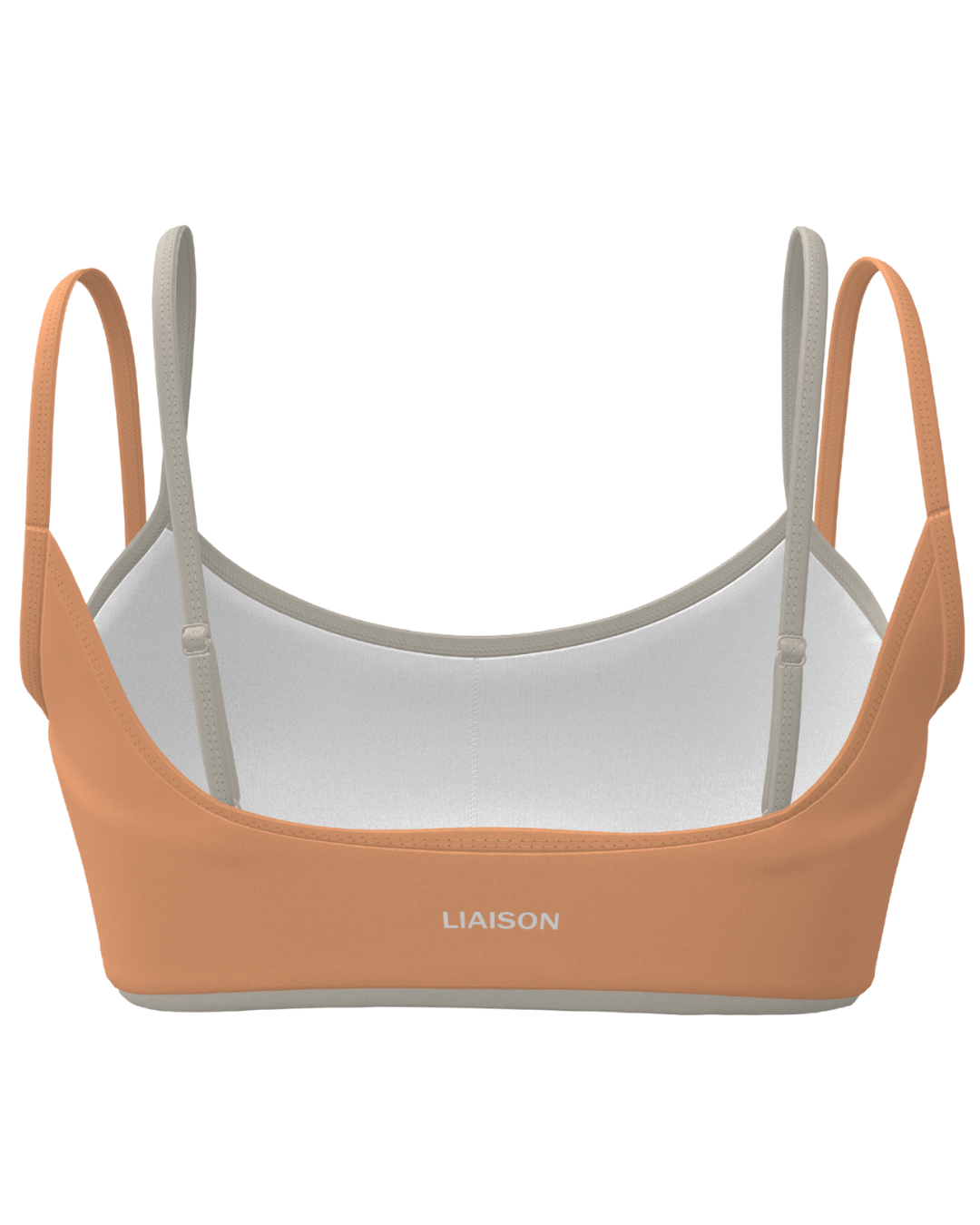 Double Layer Scoop Bra - Apricot & Sand
