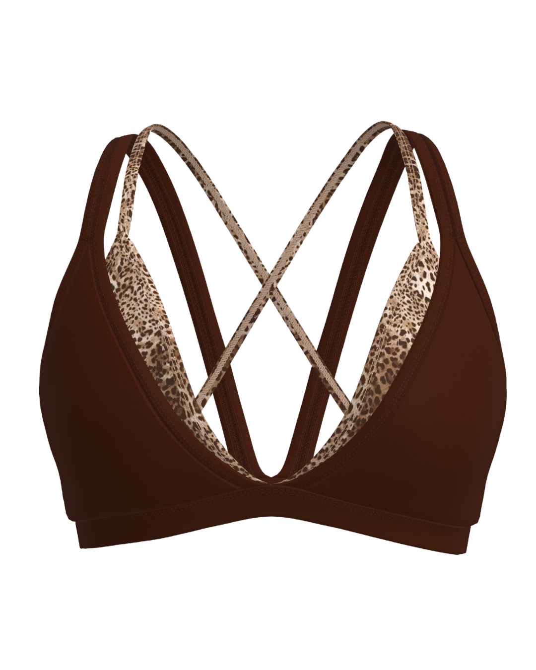 Double Layer Pulse Bra - Mocha Brown & Wild Side