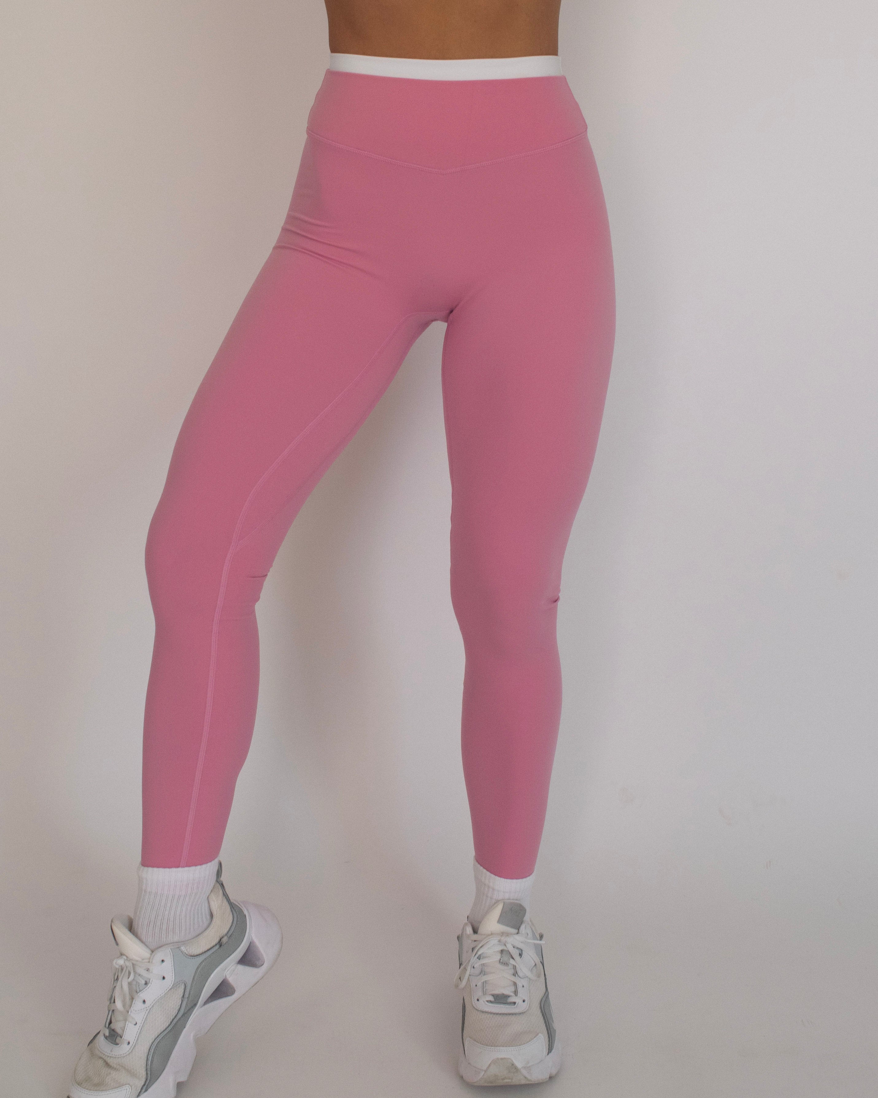 Layered Sculpt Pant - Petal Pink & White