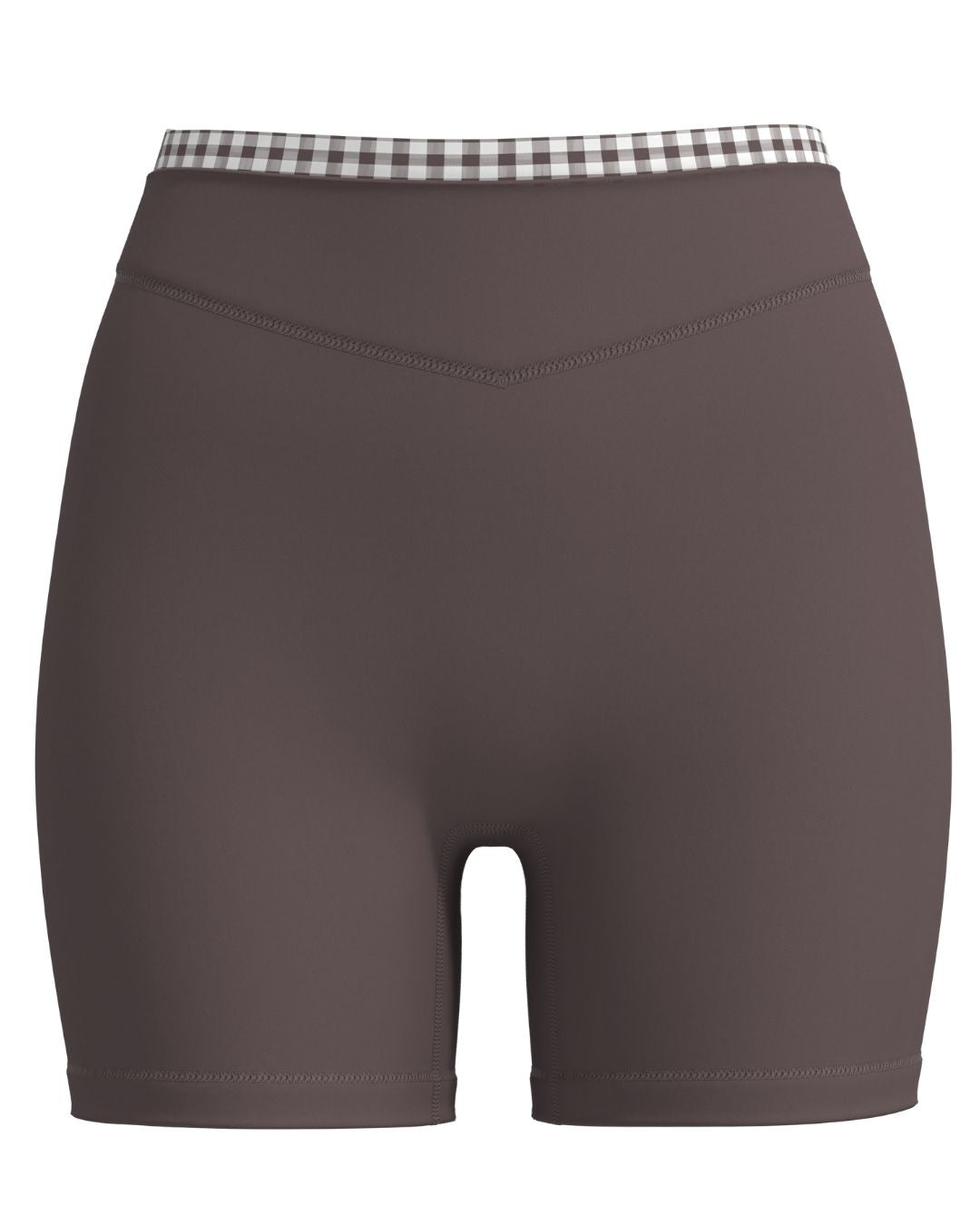 Layered Sculpt Short - Ash Brown & Gingham
