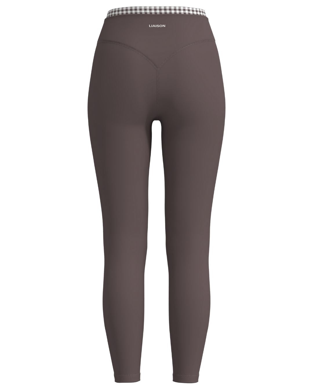 Layered Sculpt Pant - Ash Brown & Gingham