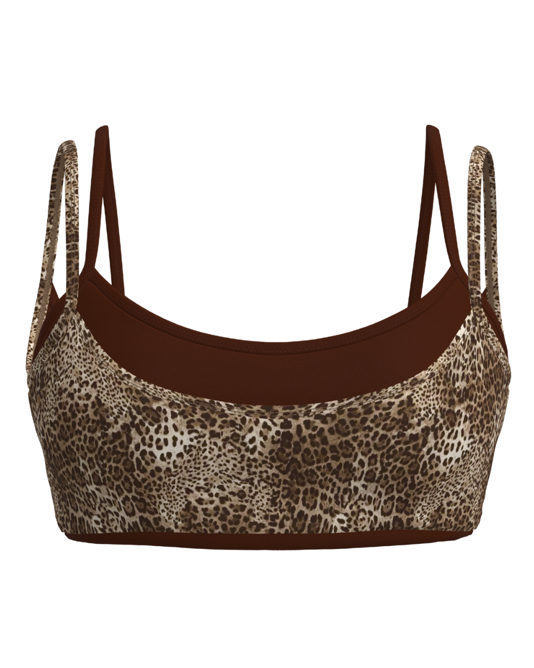 Double Layer Scoop Bra - Wild Side & Mocha Brown