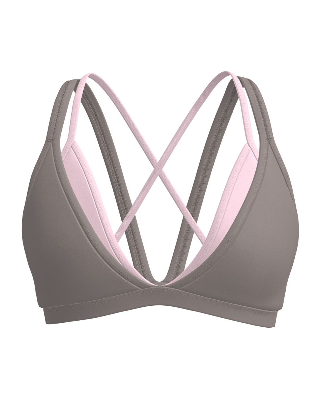 Double Layer Pulse Bra - Truffle & Soft Pink