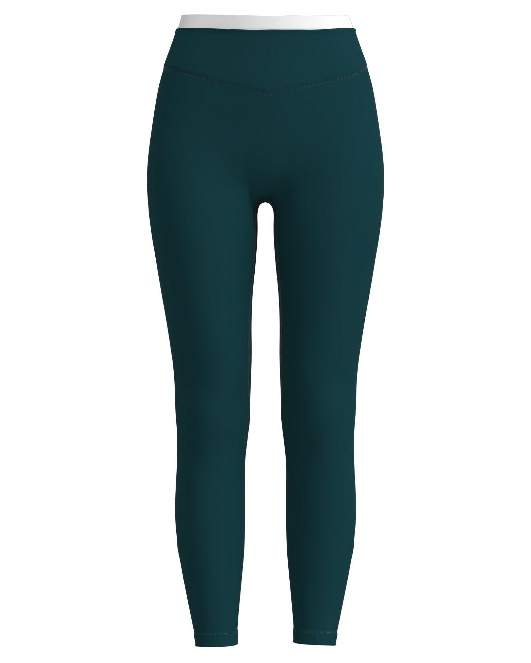 Layered Sculpt Pant (text logo) - Deep Teal & White
