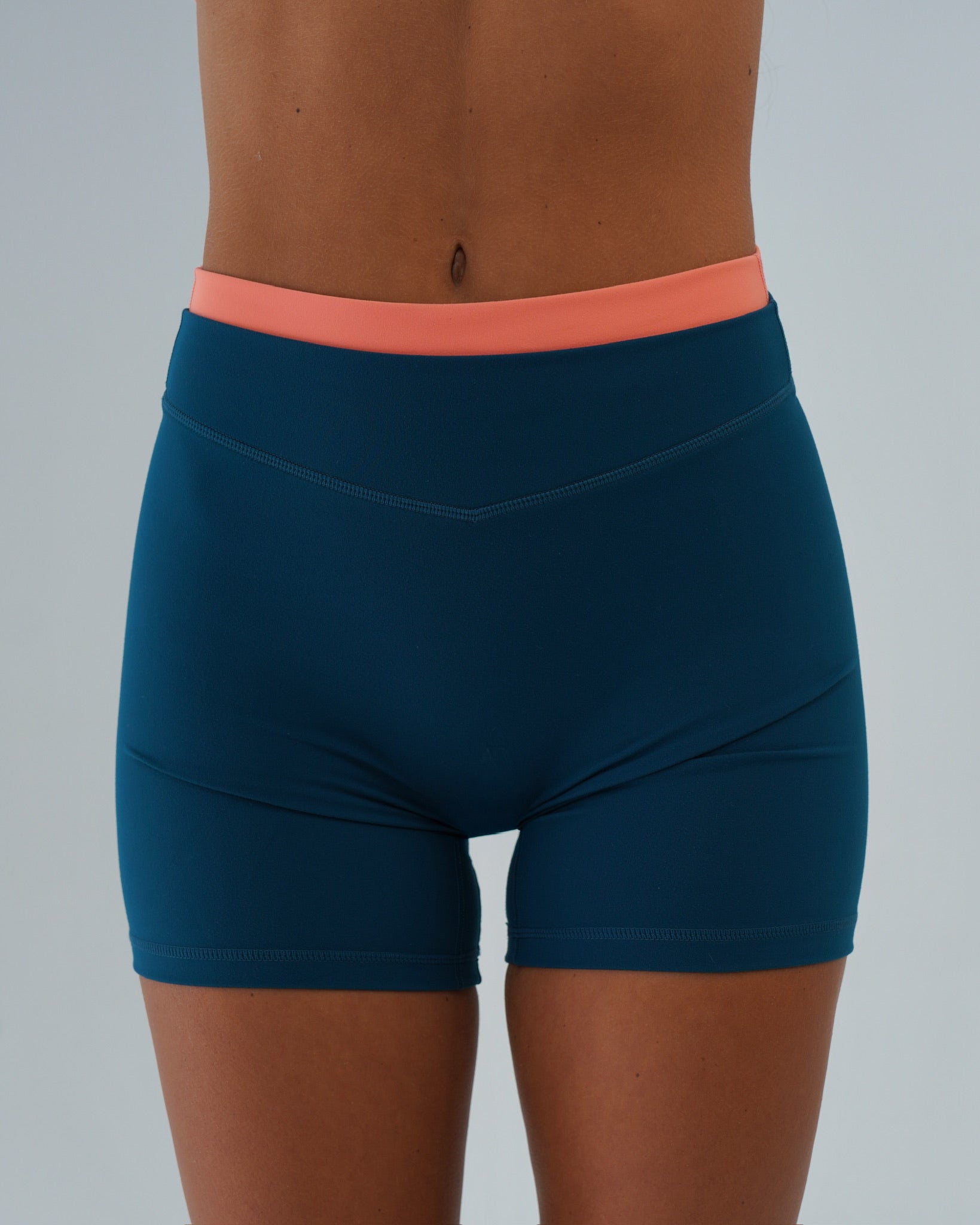 Layered Sculpt Short V2 - Deep Teal & Guava
