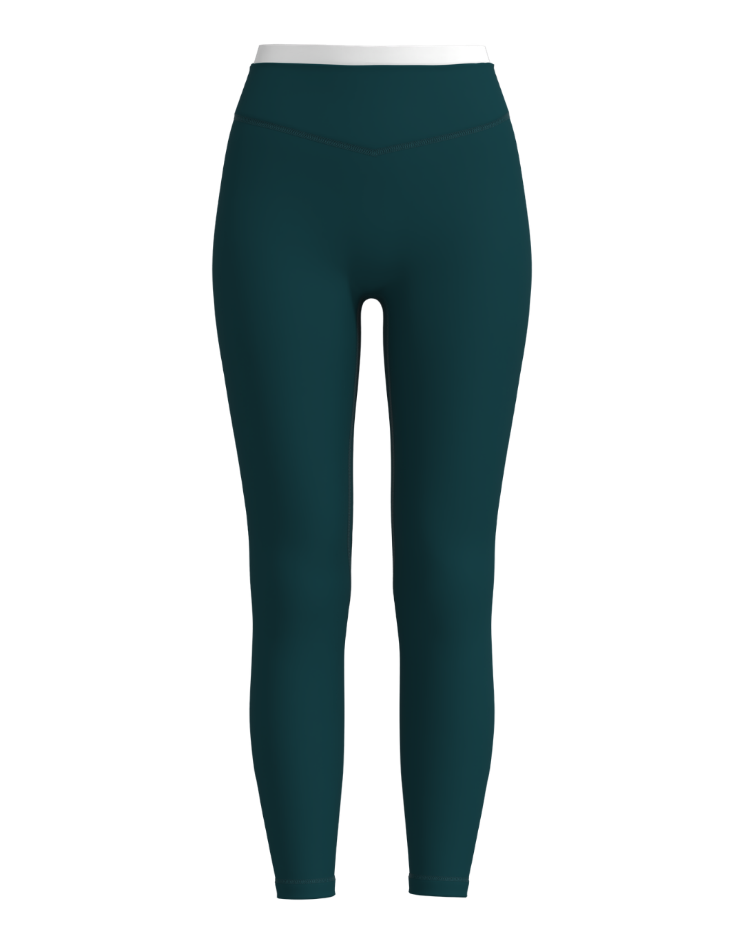 Layered Sculpt Pant (text logo) - Deep Teal & White