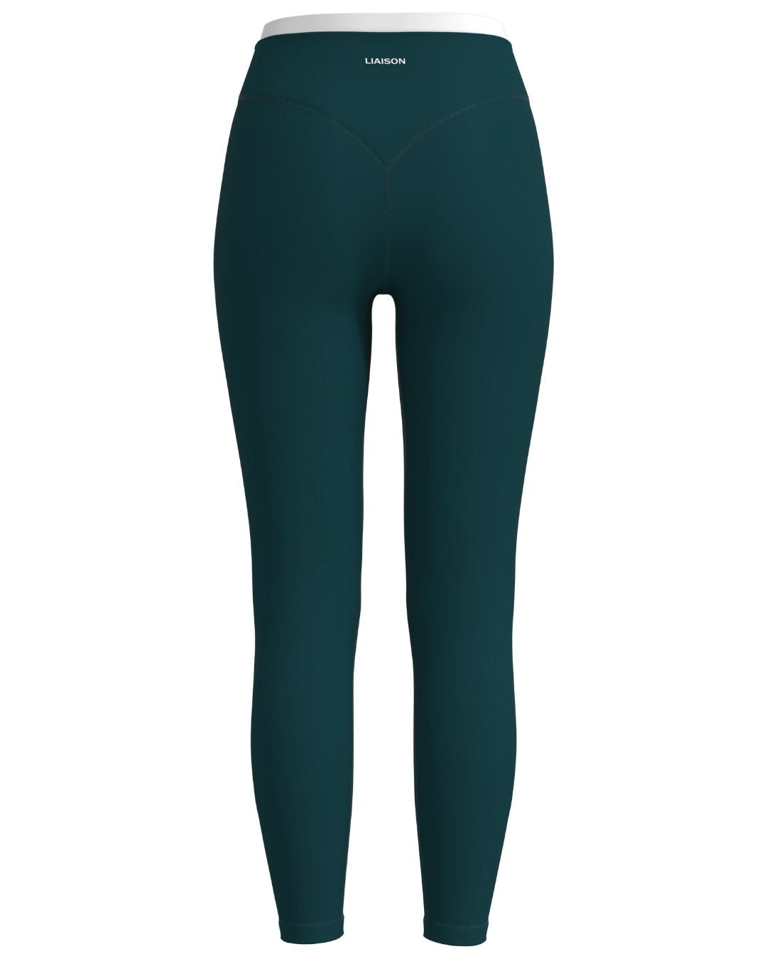 Layered Sculpt Pant (text logo) - Deep Teal & White
